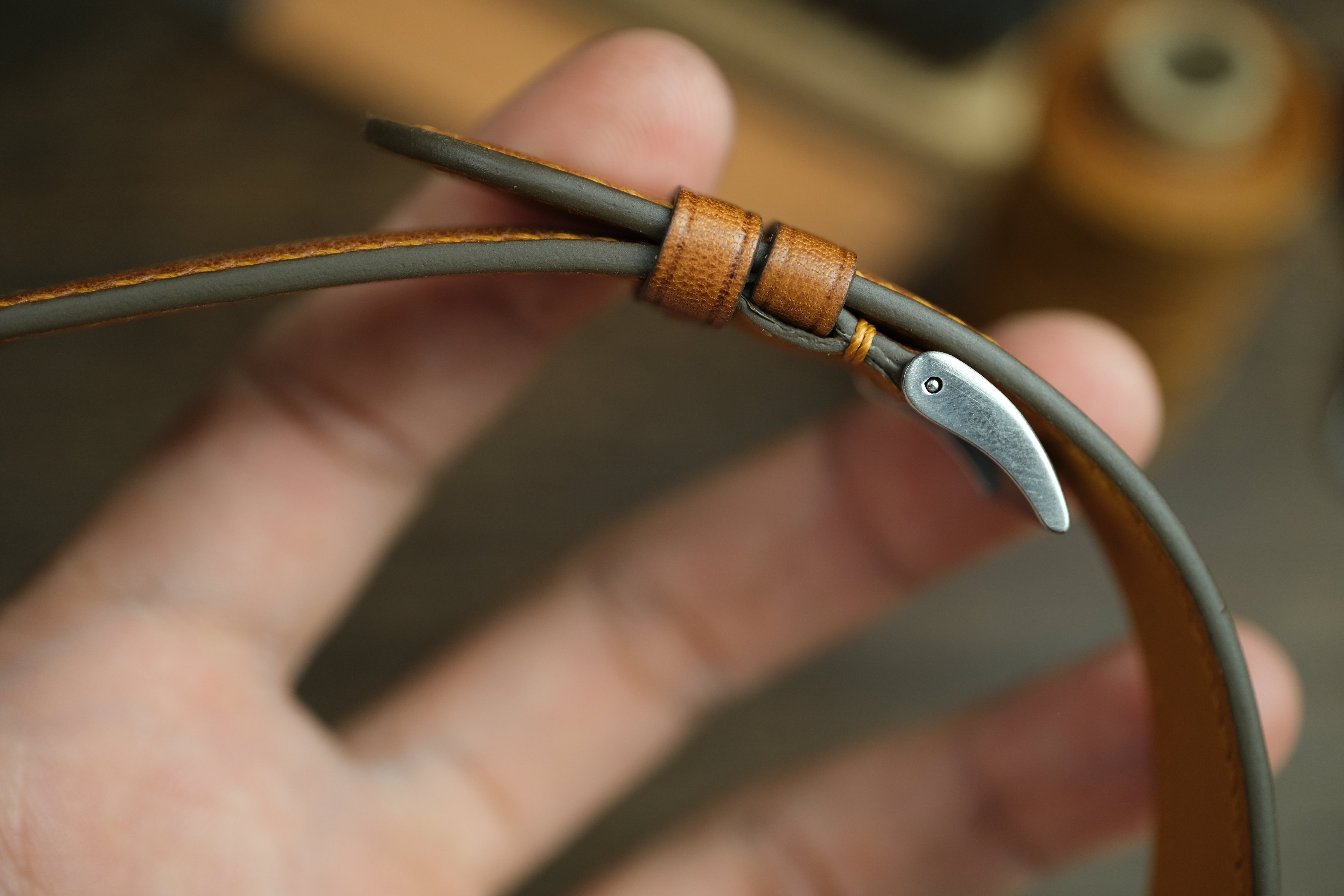 Gold Brown Vachetta Leather Watch Strap