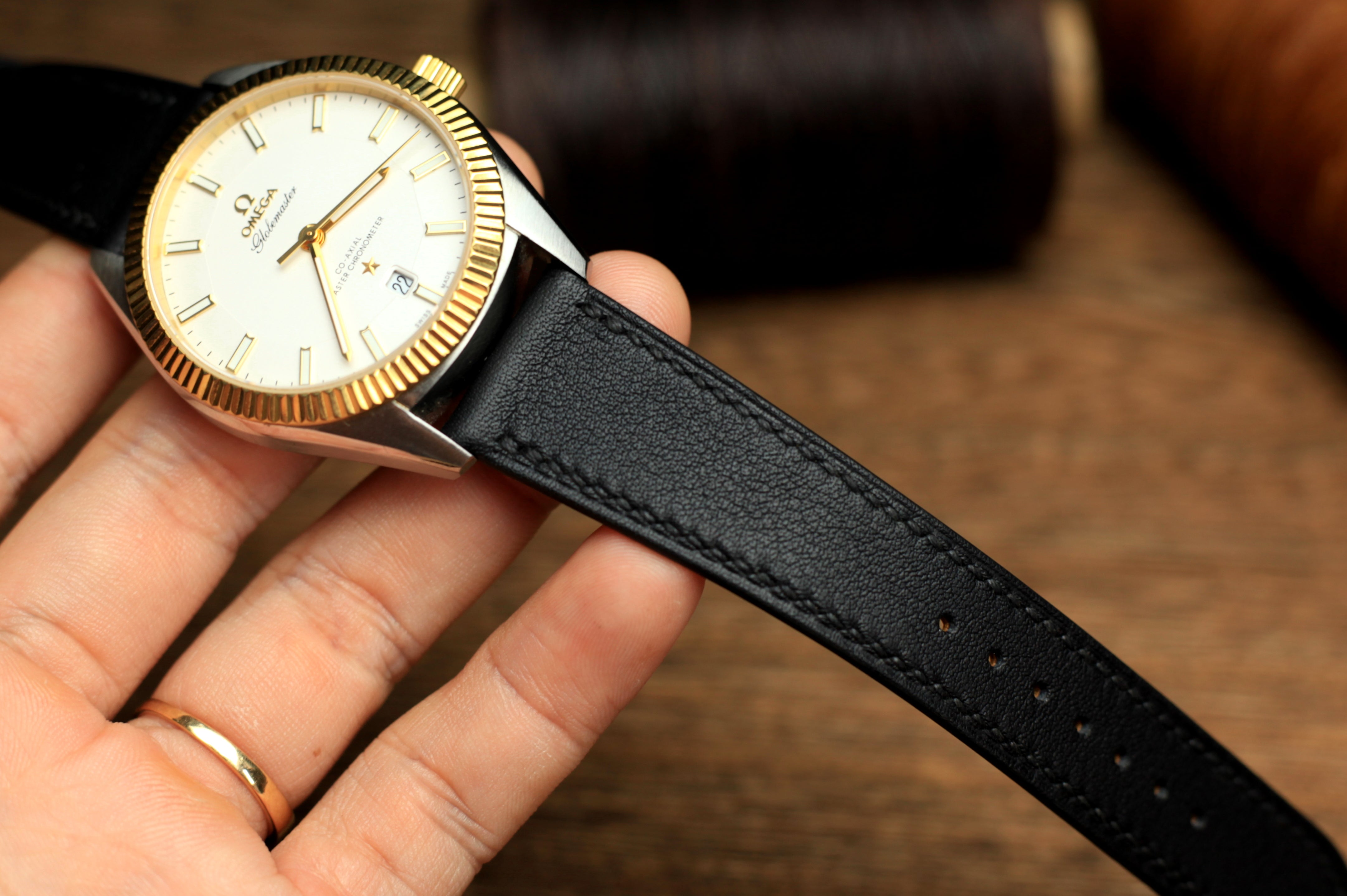 Swift Black Leather Quick Release Watch Strap