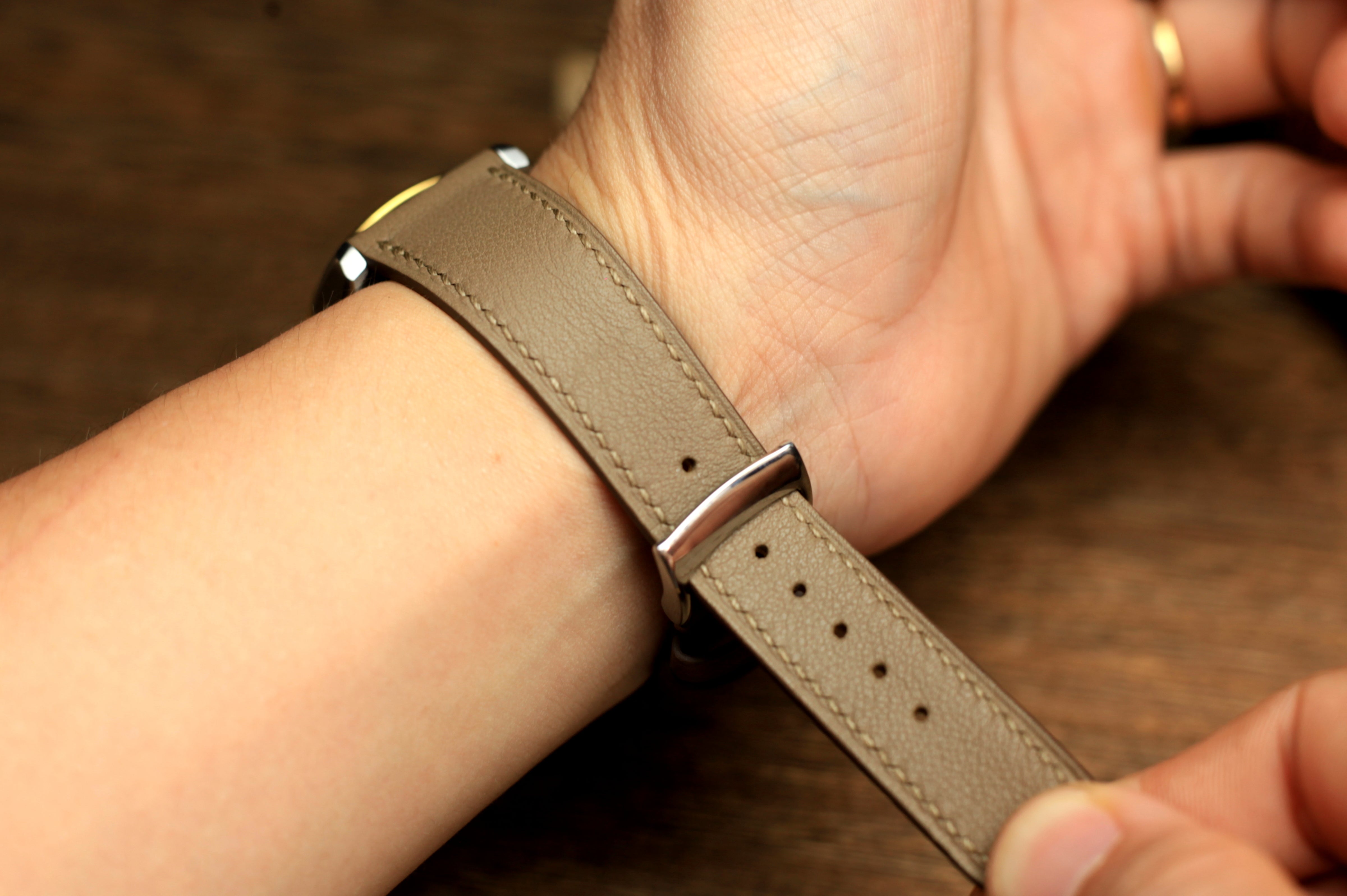 Swift Etoupe Leather Quick Release Watch Strap
