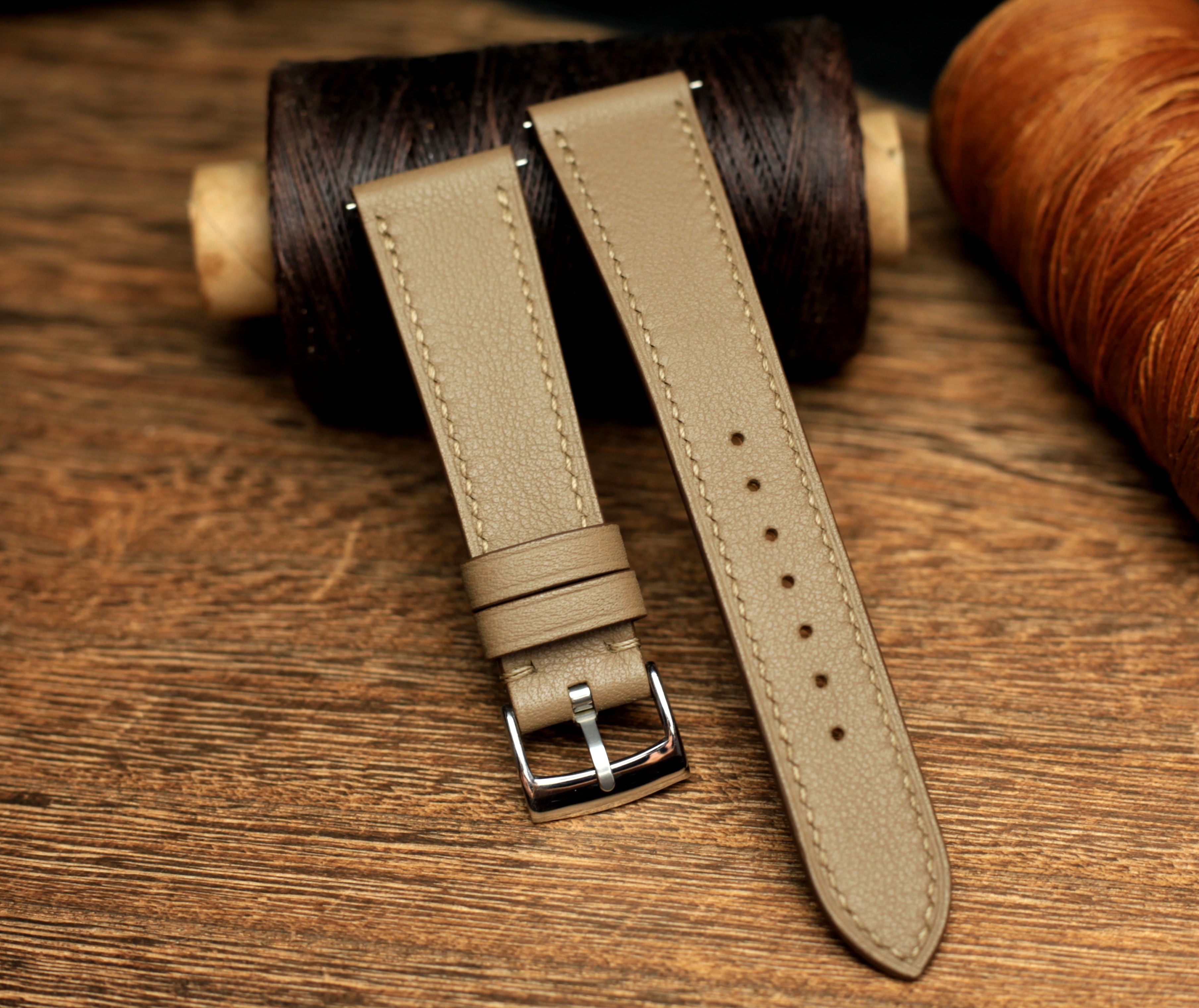 Swift Etoupe Leather Quick Release Watch Strap