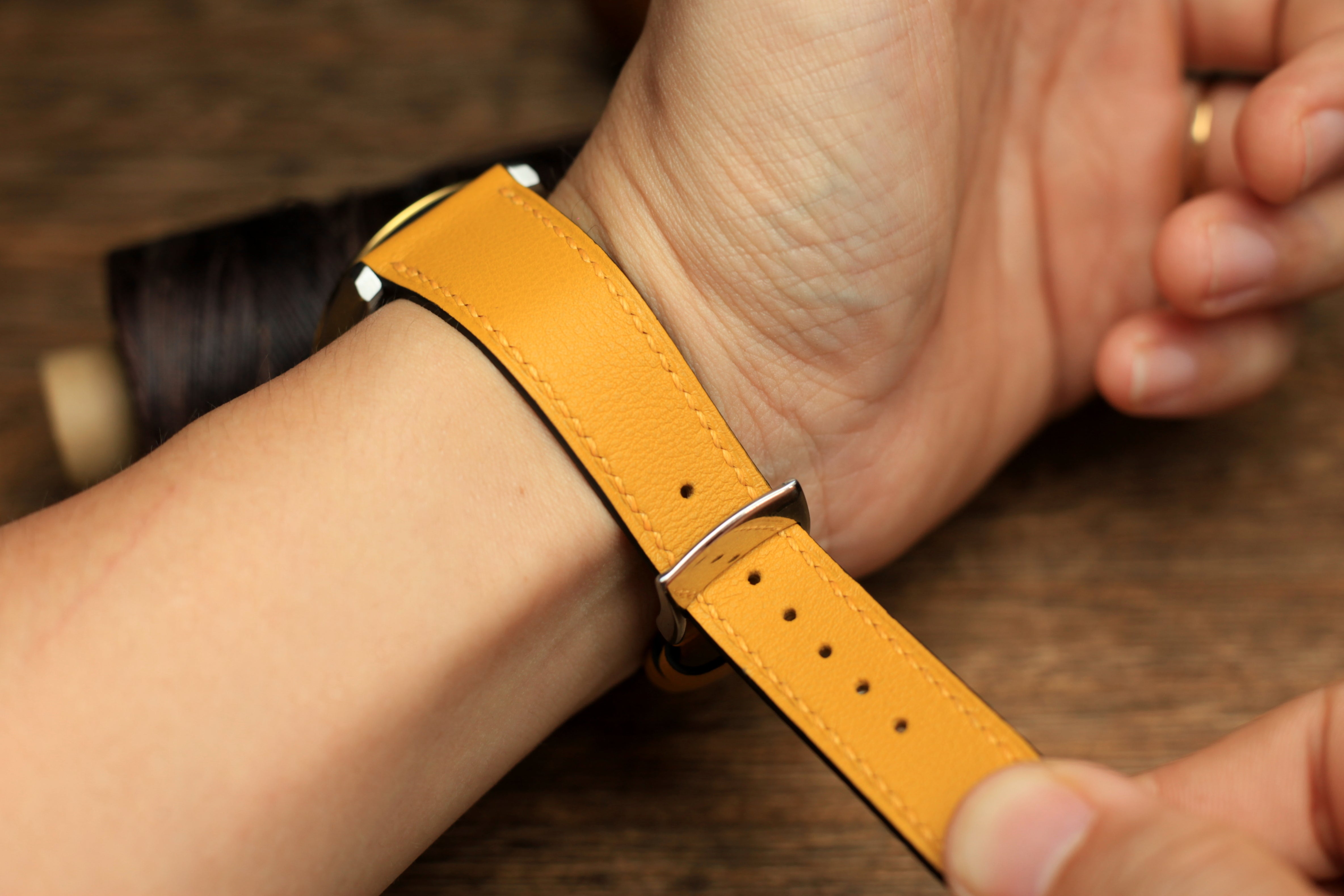 Swift Yellow Stone Leather Quick Release Watch Strap