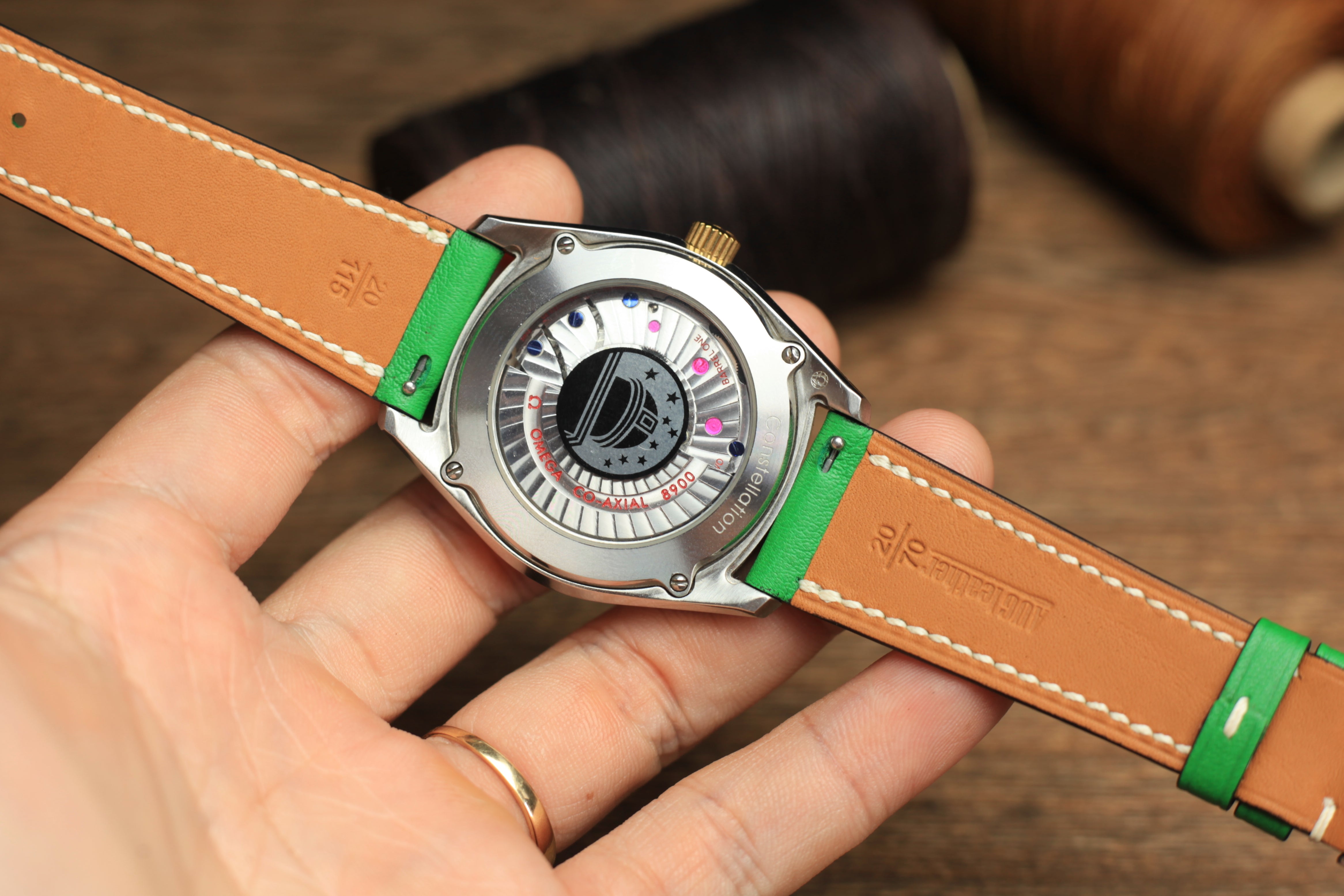 Swift Bamboo Green Leather Quick Release Watch Strap