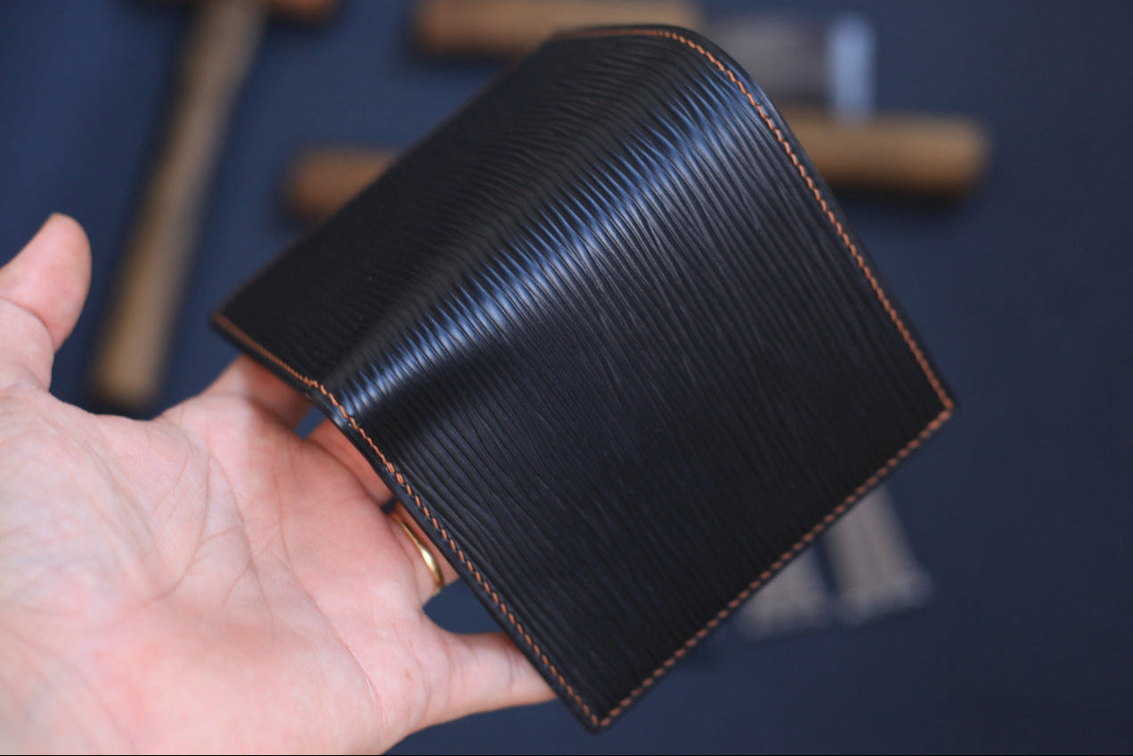 Epi Black Epsom Gold Brown Bifold Wallet
