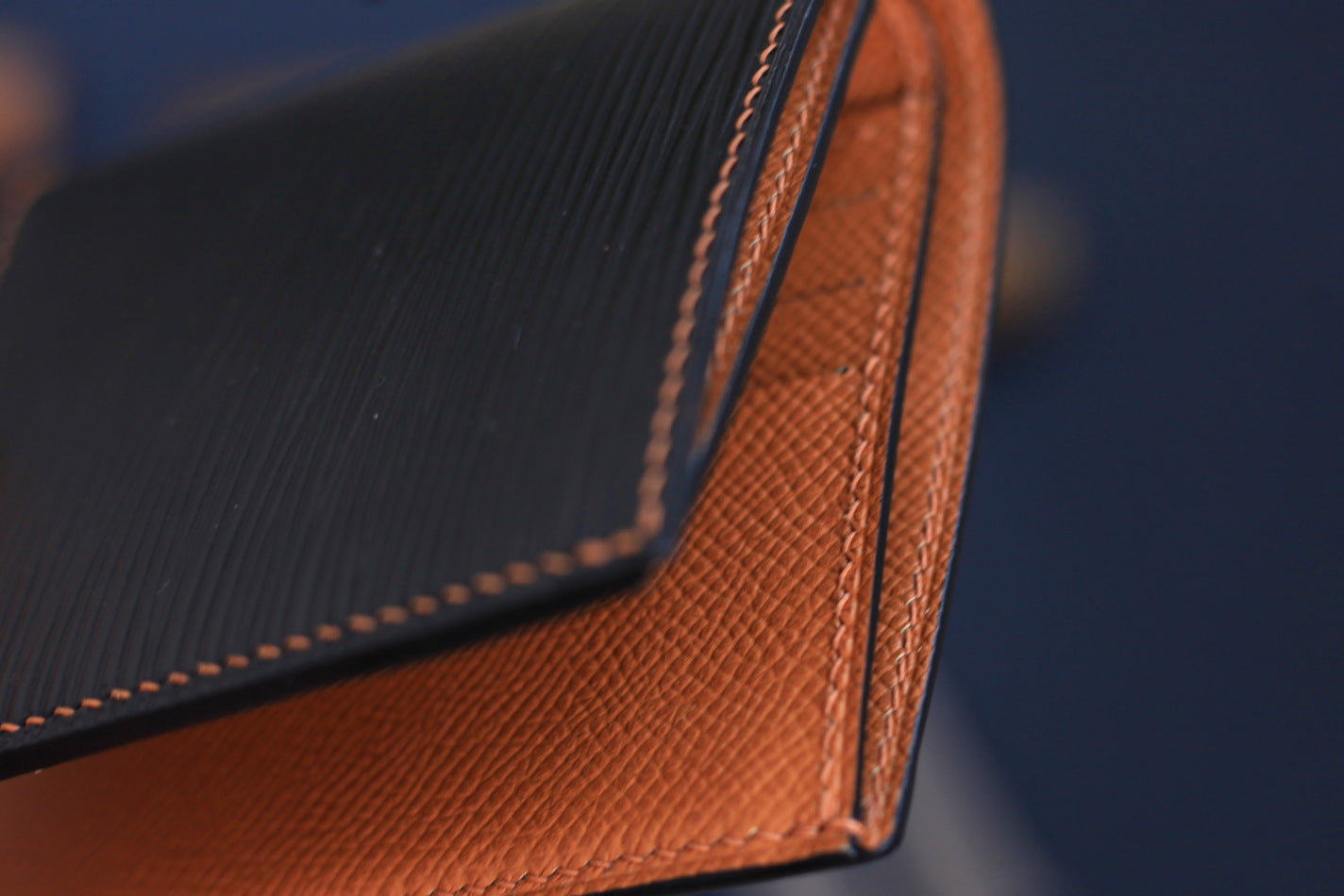 Epi Black Epsom Gold Brown Bifold Wallet
