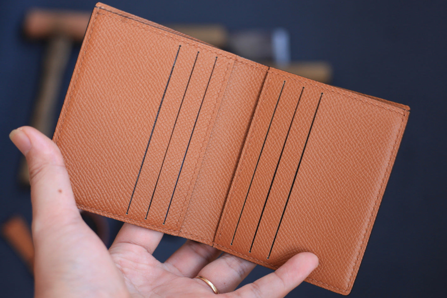 Epi Black Epsom Gold Brown Bifold Wallet