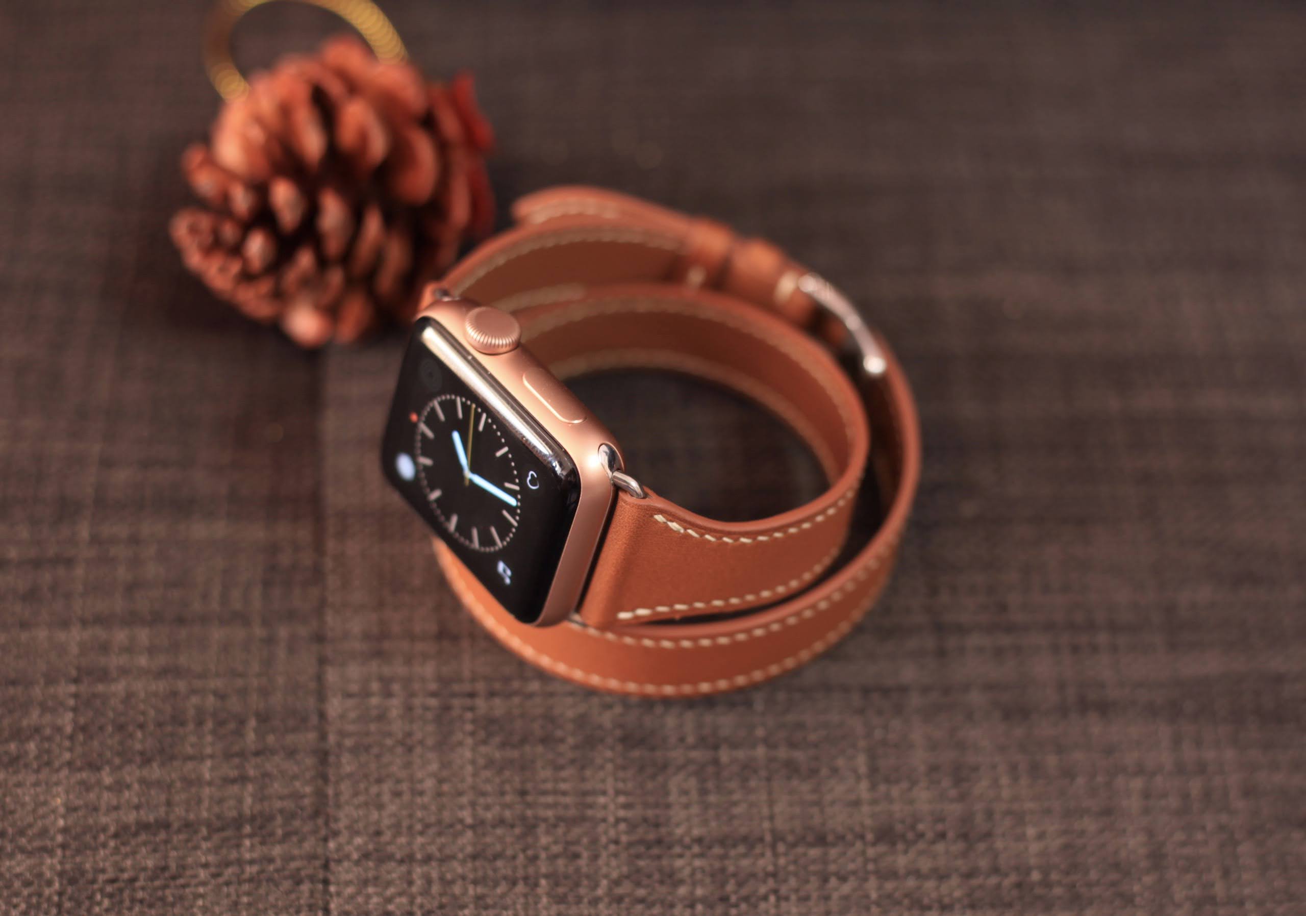 Barenia Leather Double Tour Strap for Apple Watch