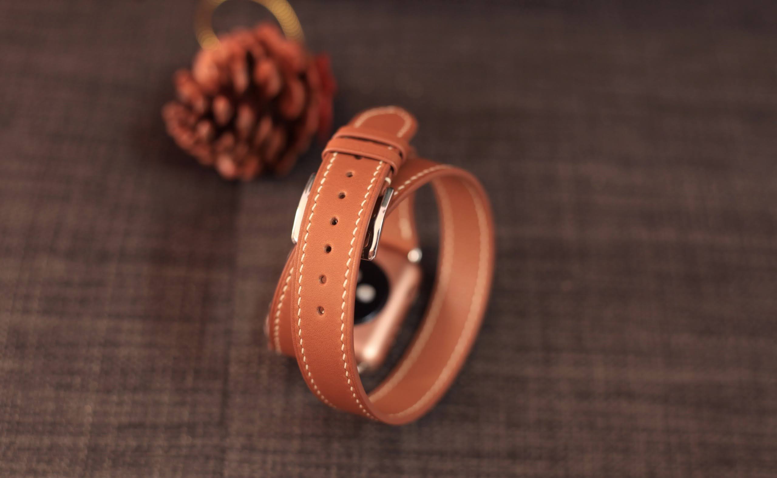 Barenia Leather Double Tour Strap for Apple Watch