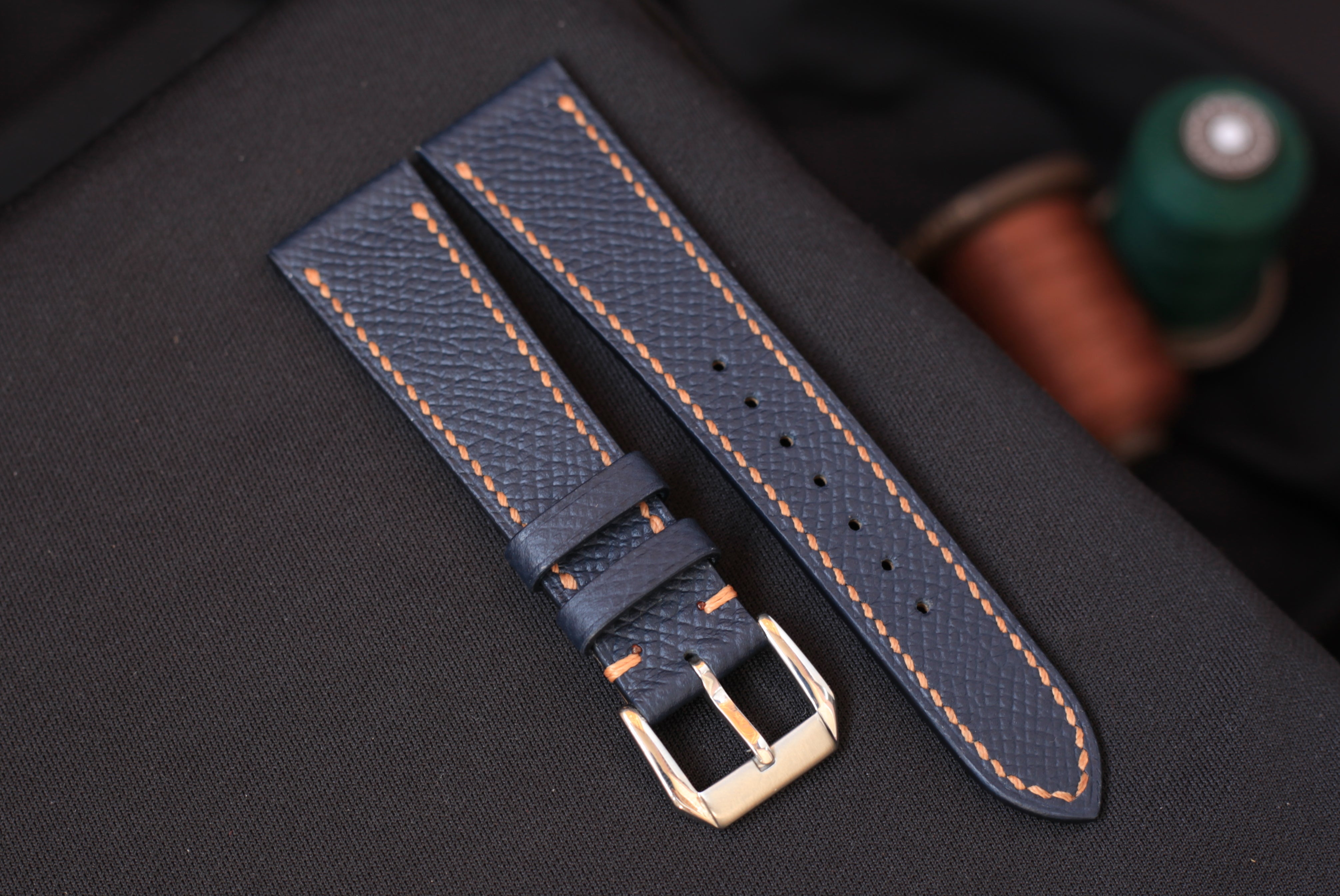 Dark Blue Epsom Leather Watch Strap