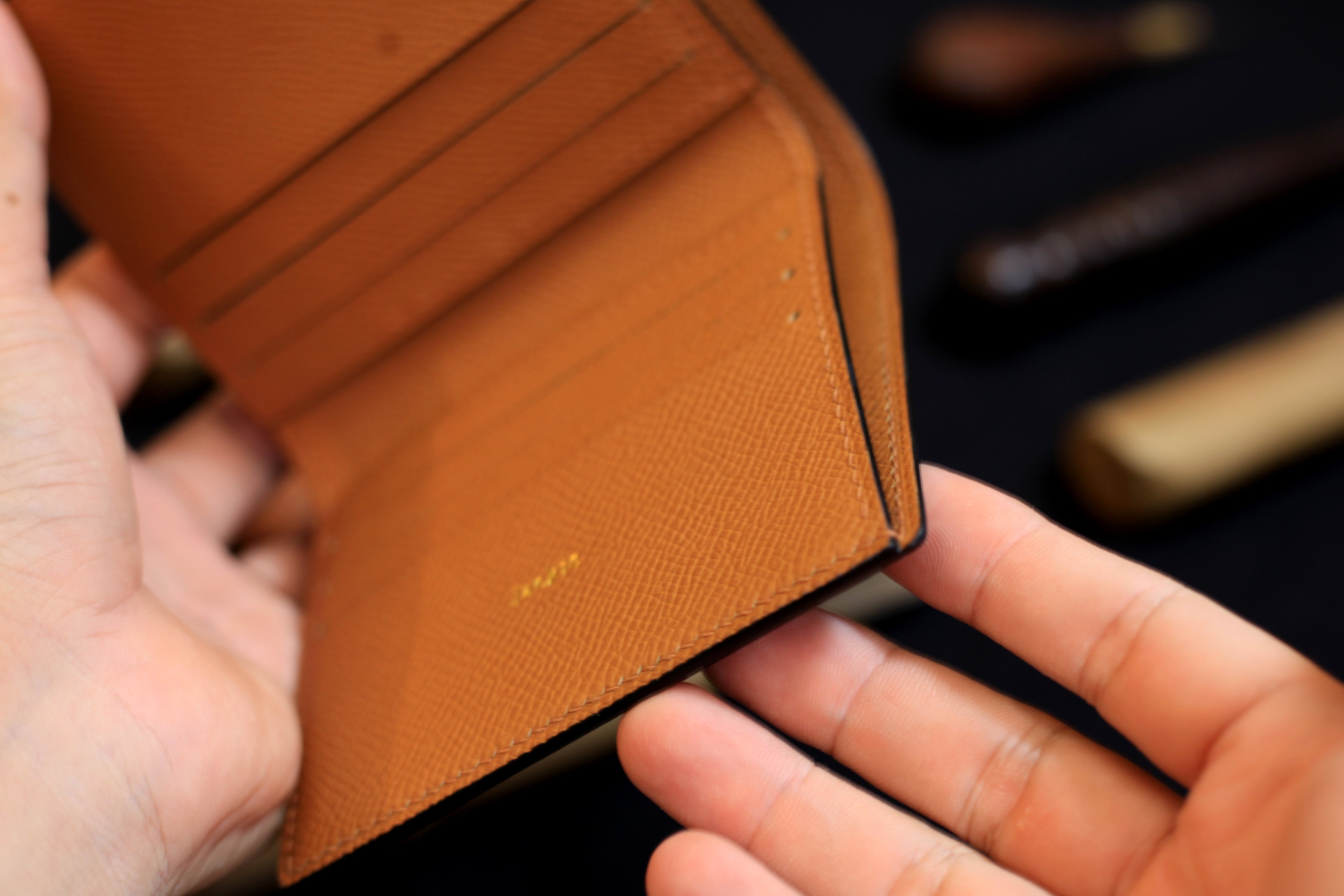Epsom Black Gold Brown Bifold Wallet