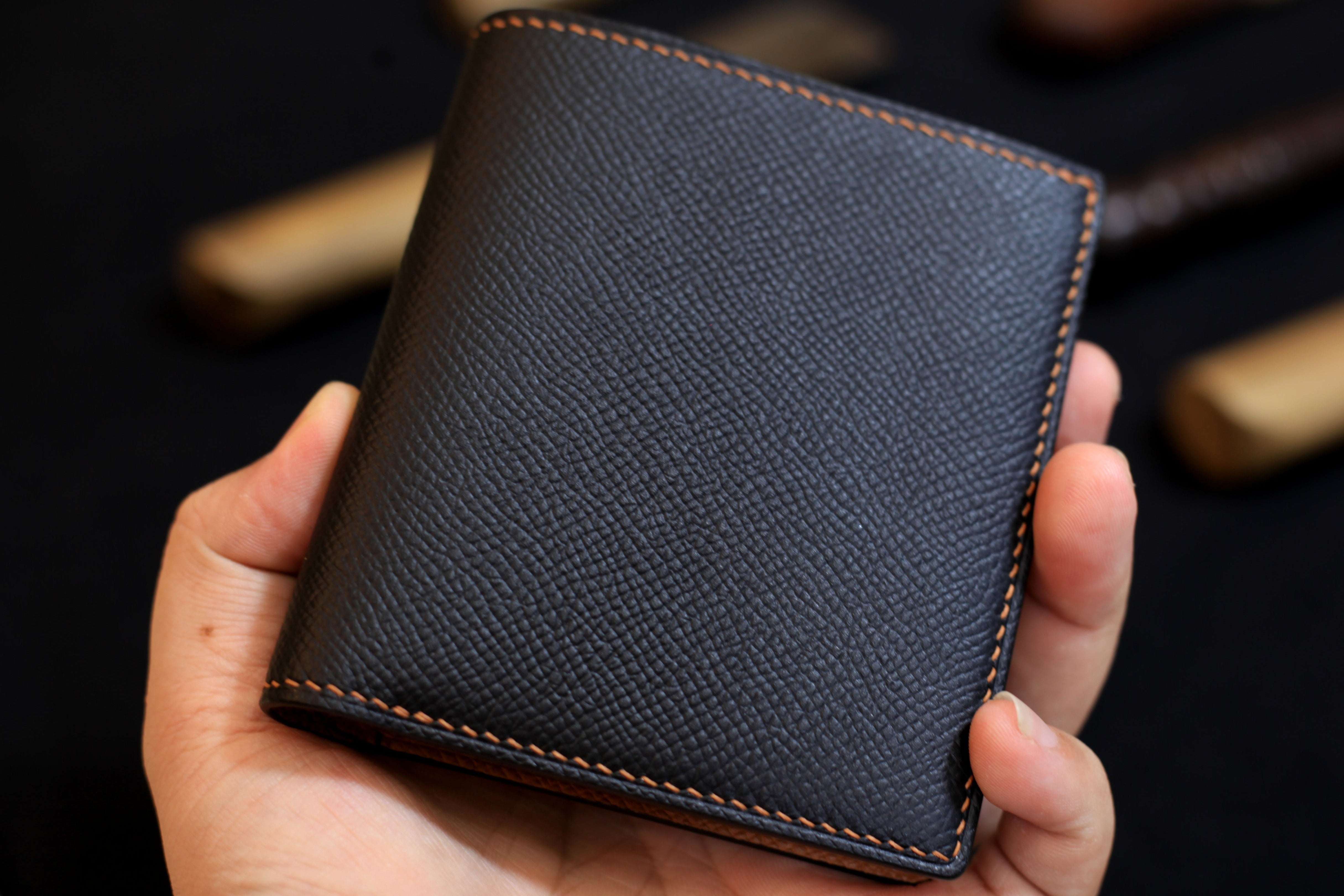 Epsom Black Gold Brown Bifold Wallet
