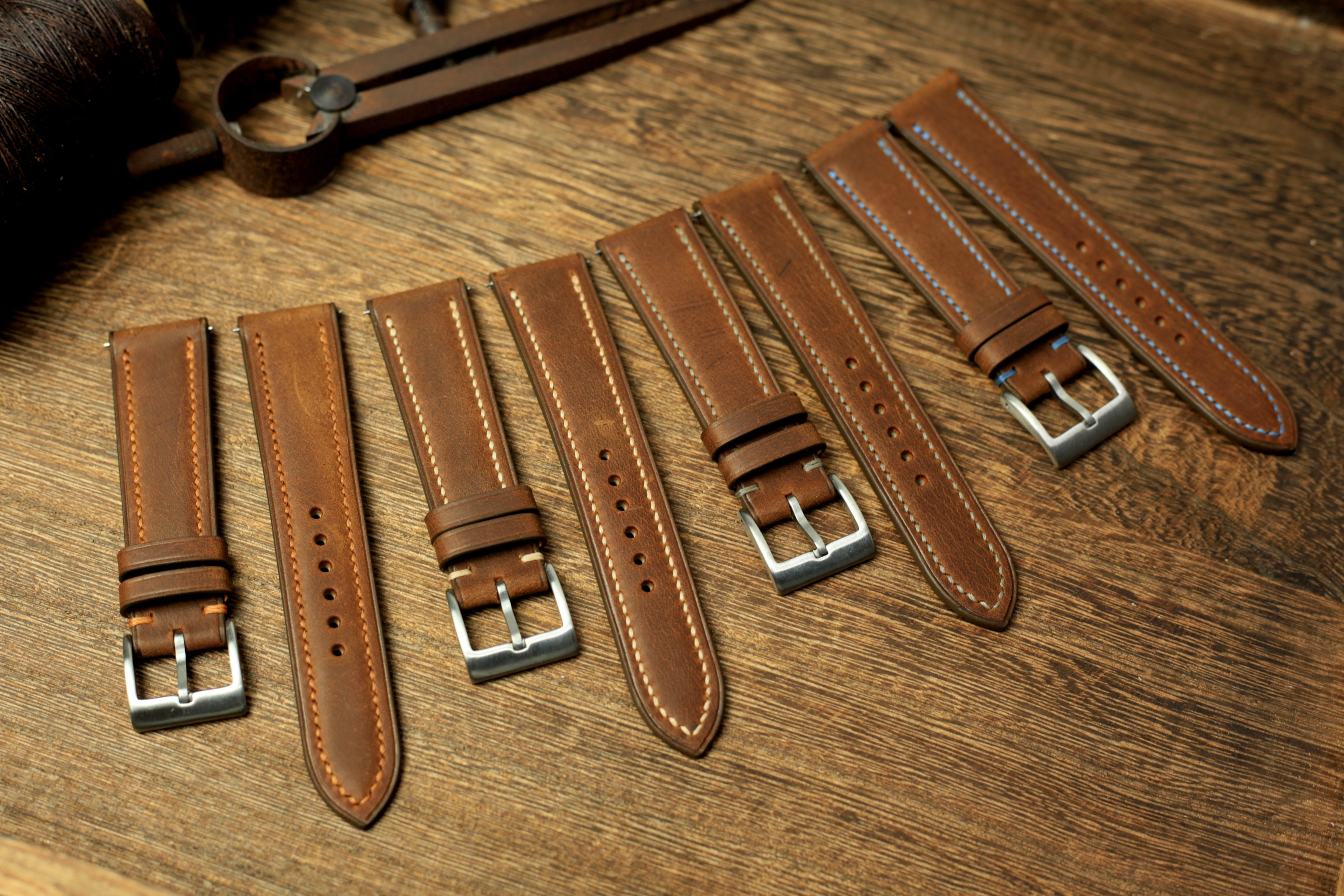 Waxy Brown Leather Quick Release Watch Strap