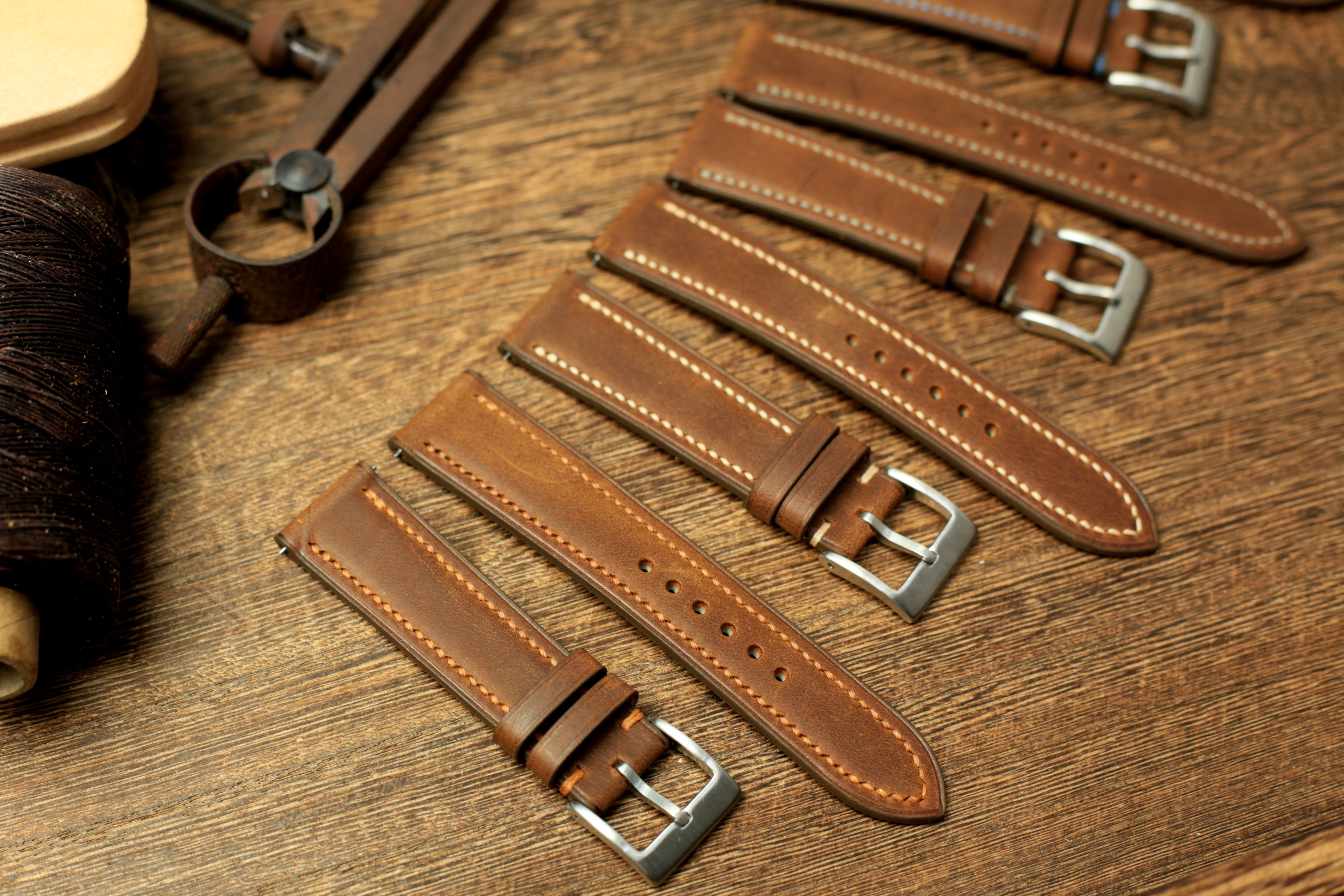 Waxy Brown Leather Quick Release Watch Strap