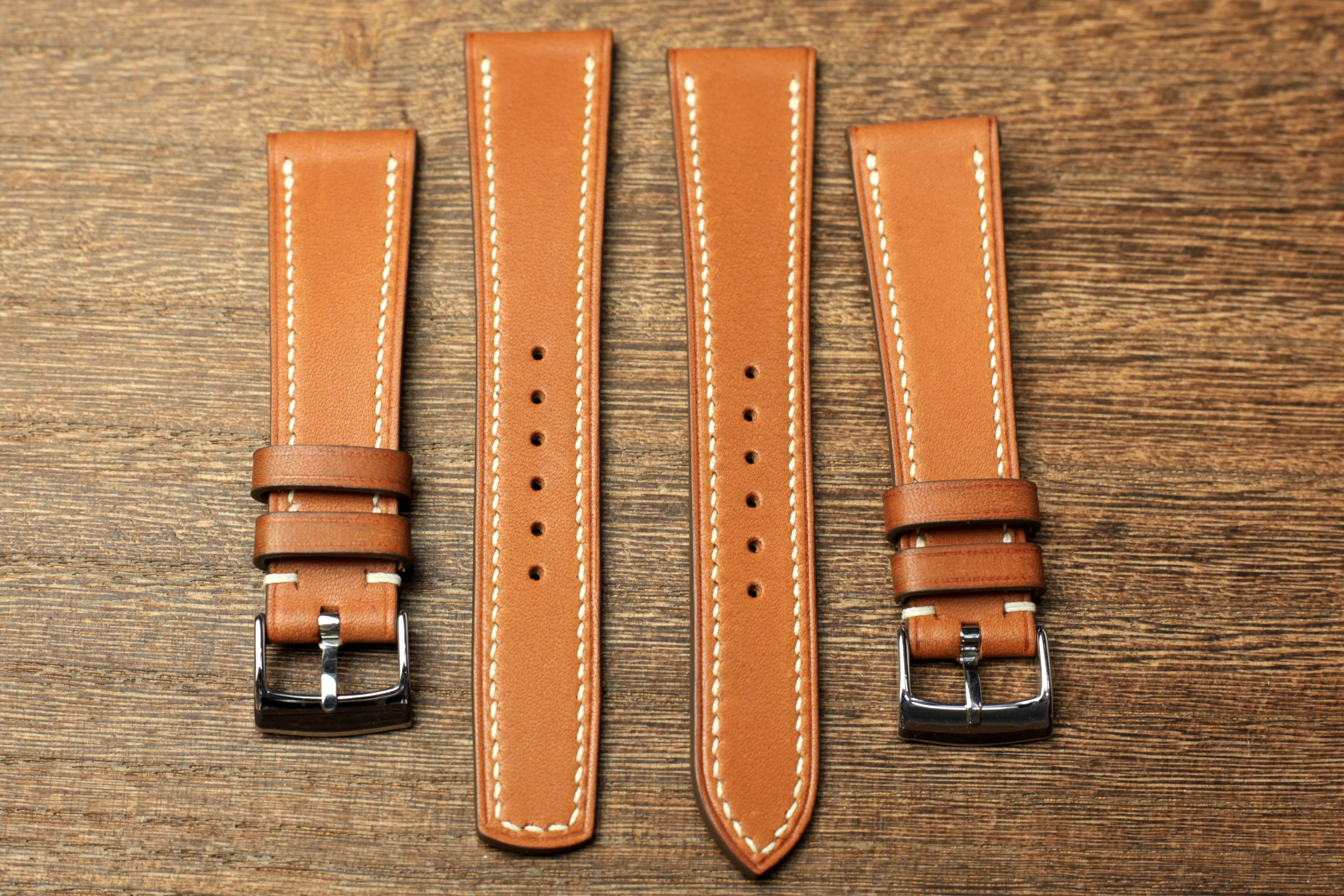 Brown Barenia Leather Square End Quick Release Watch Strap