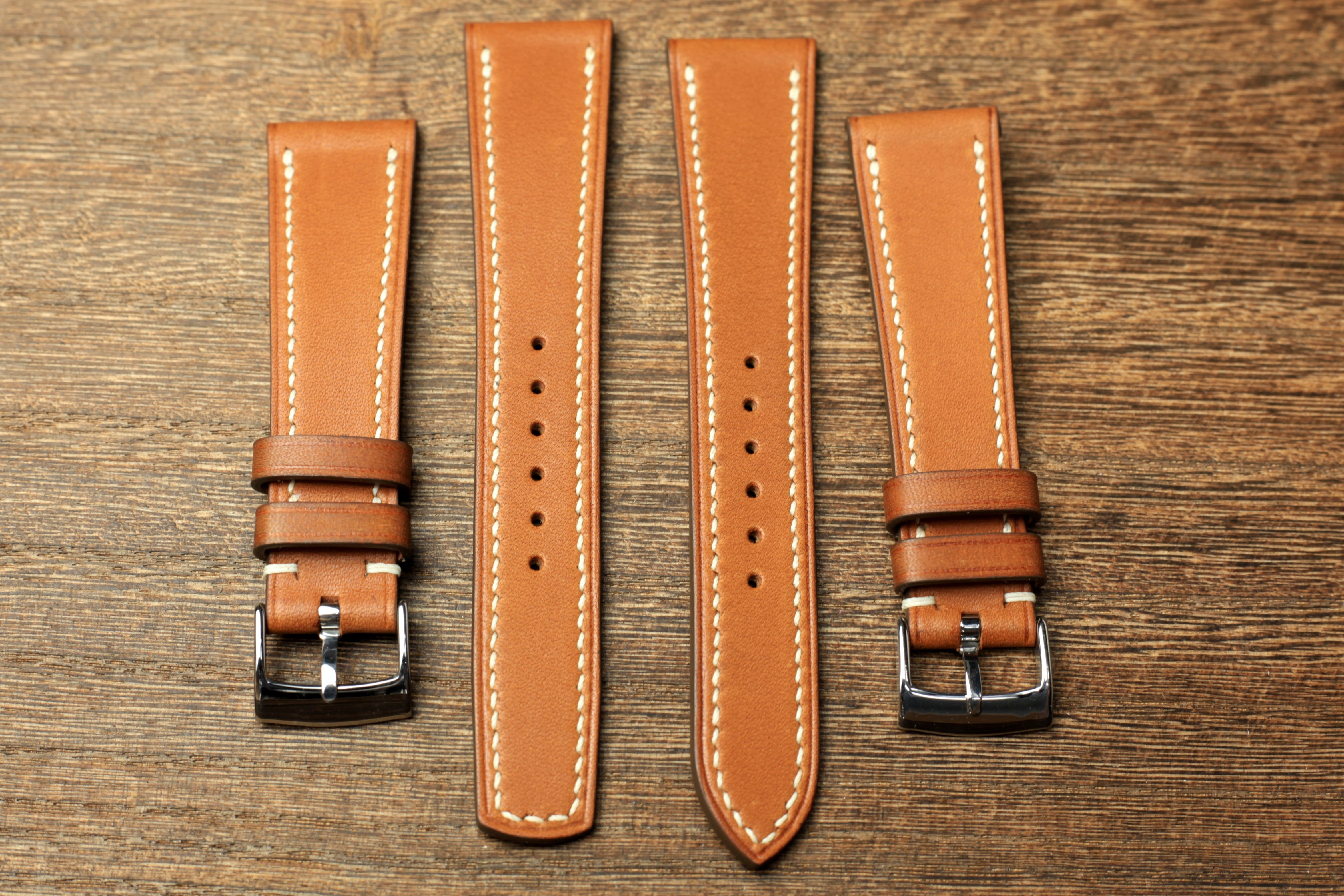Barenia Brown Leather Handmade Quick Release Watch Strap