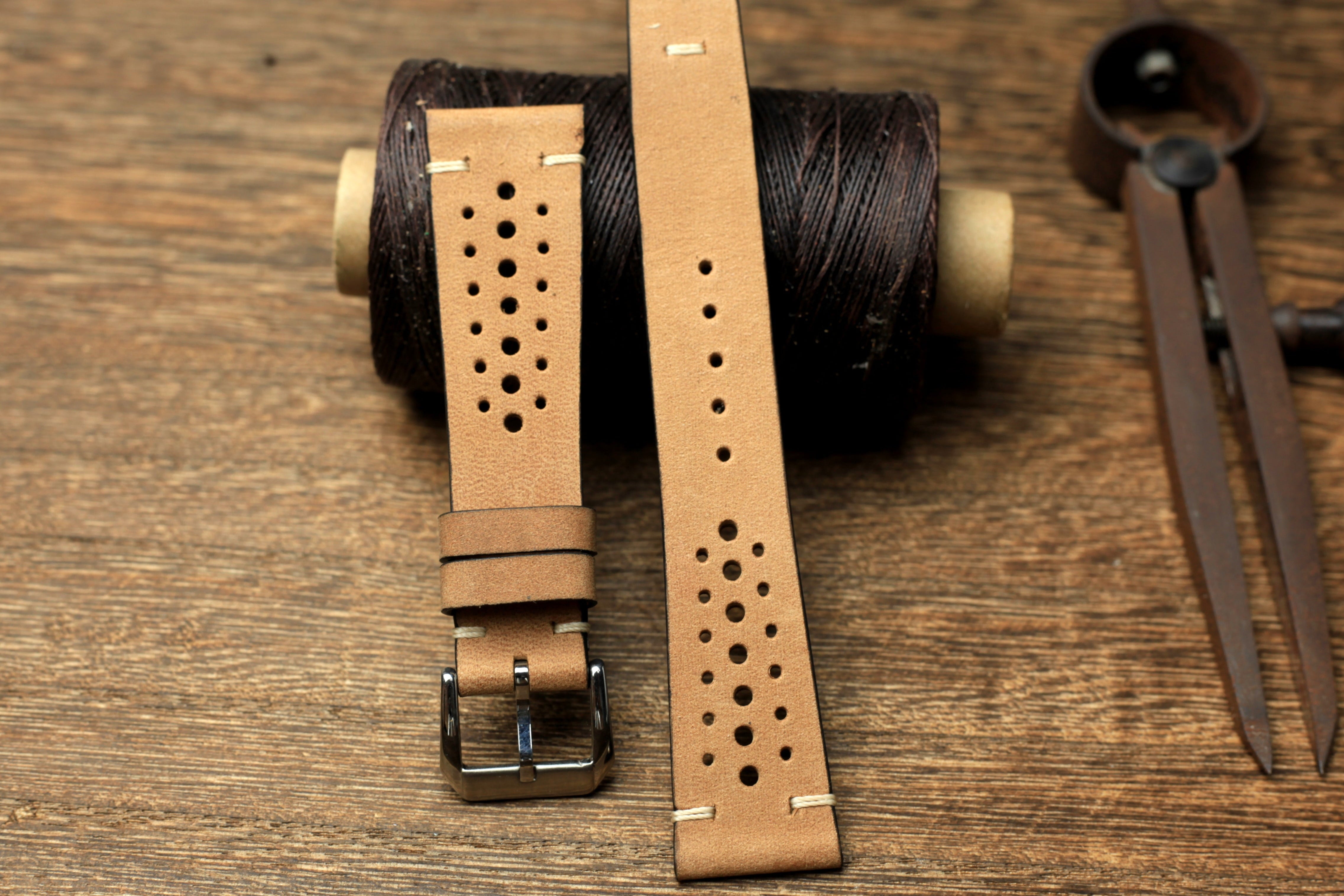 Waxy Beige Leather Square End Quick Release Strap