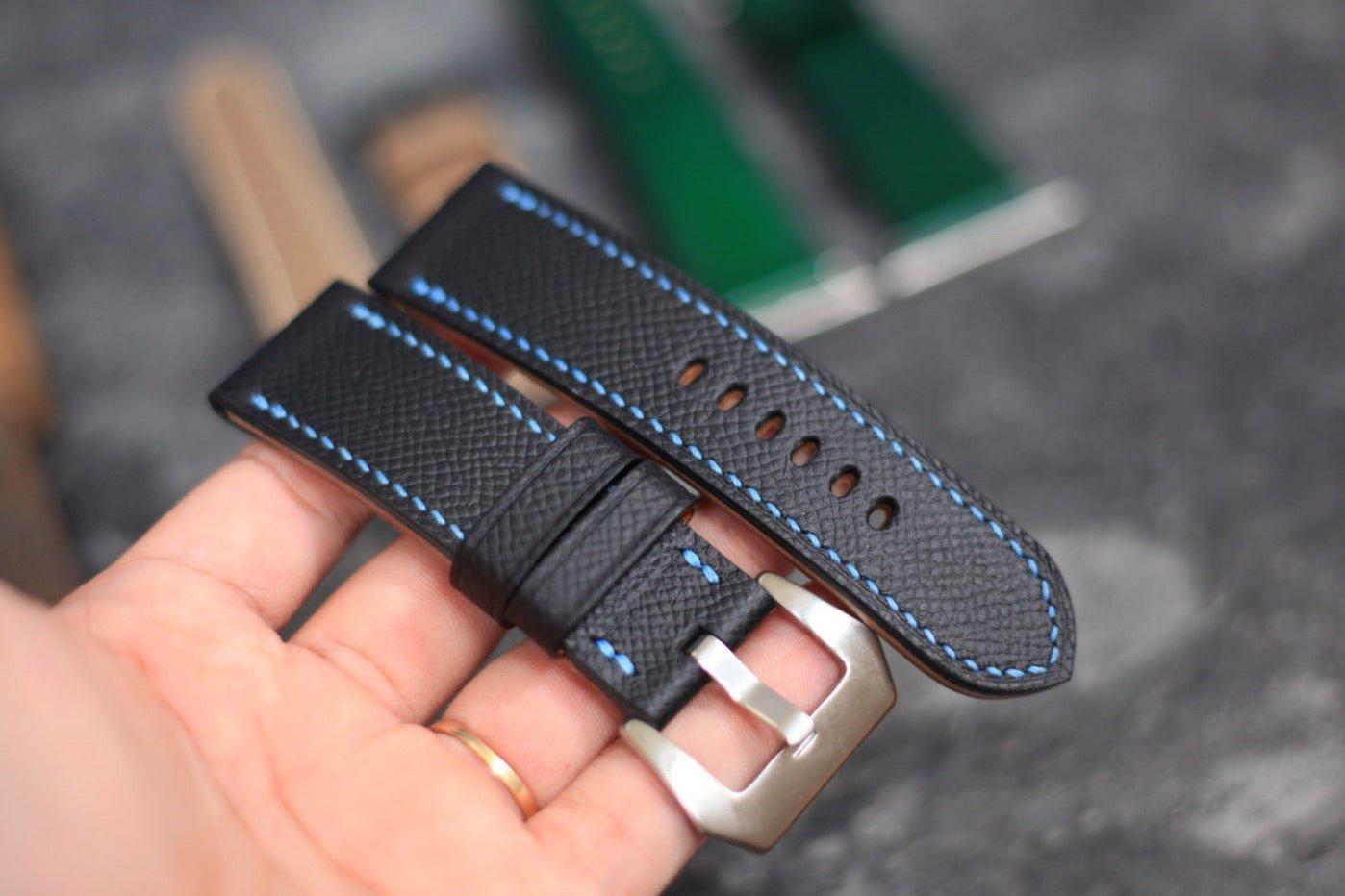 Black Epsom Leather Panerai Watch Strap