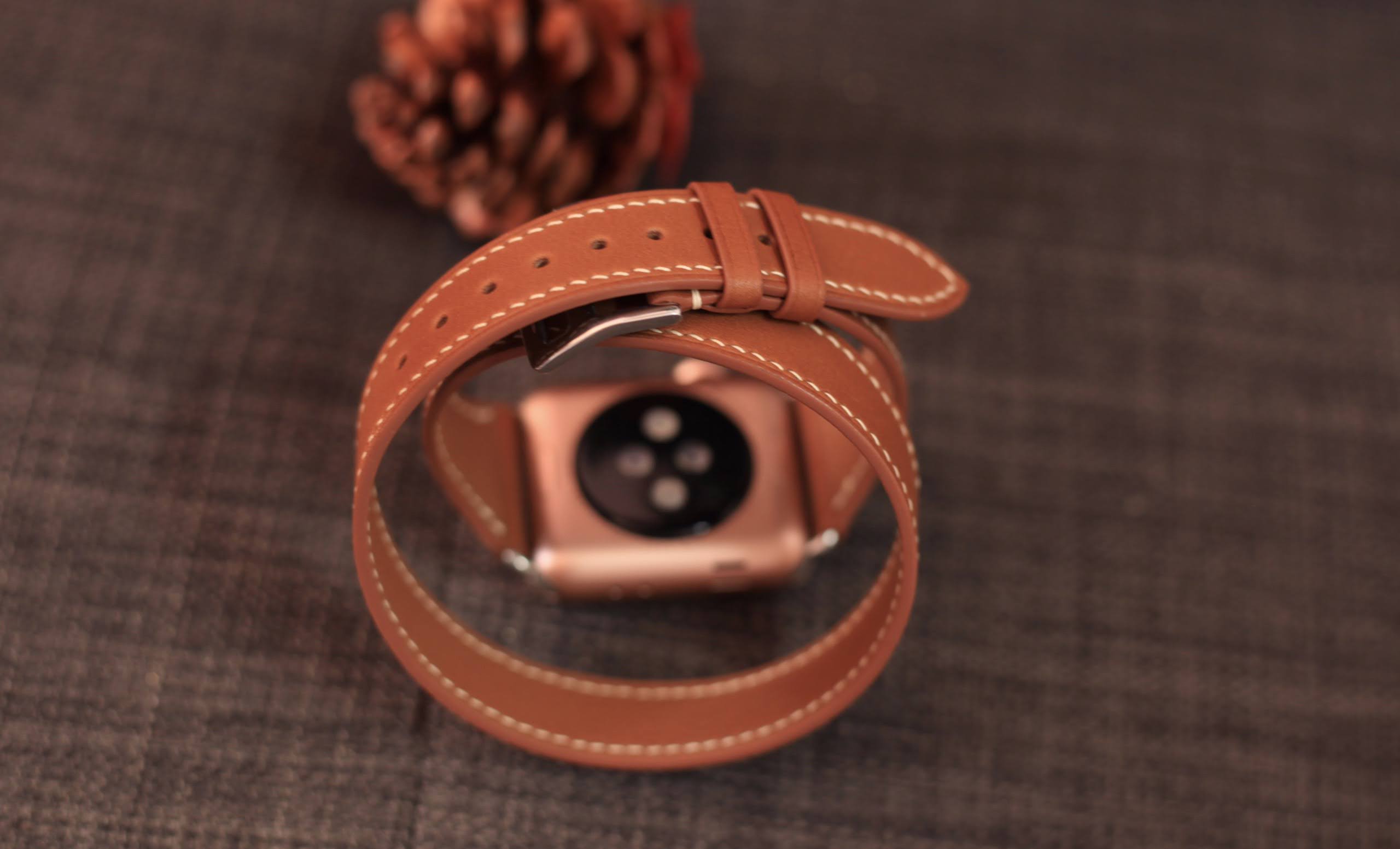 Barenia Leather Double Tour Strap for Apple Watch