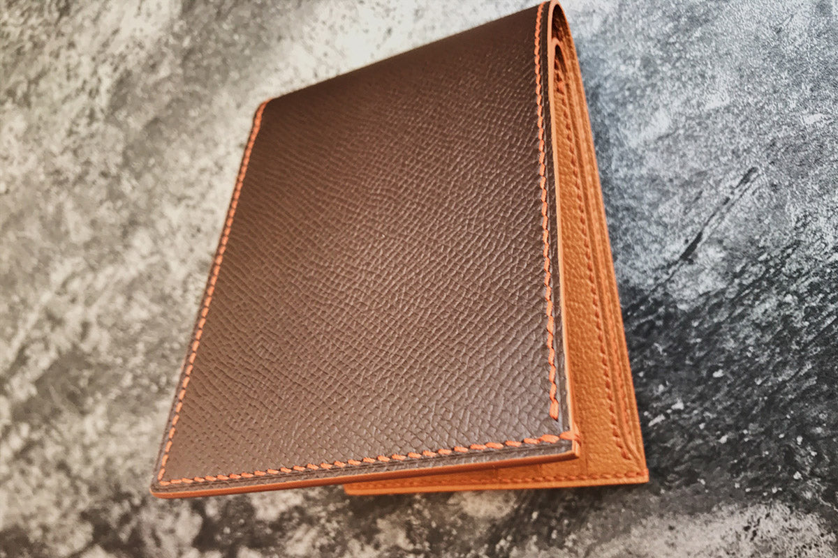 dark brown leather wallet