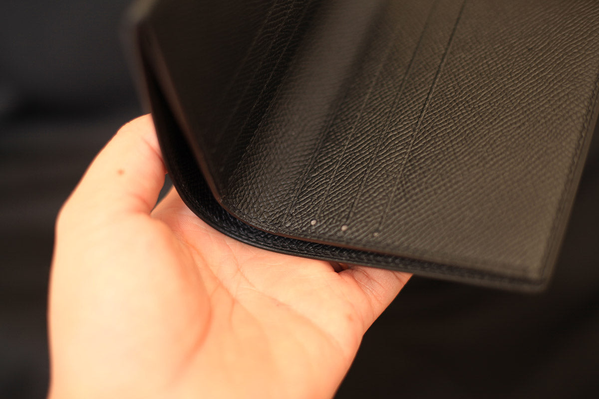 high quality epi brown leather wallet