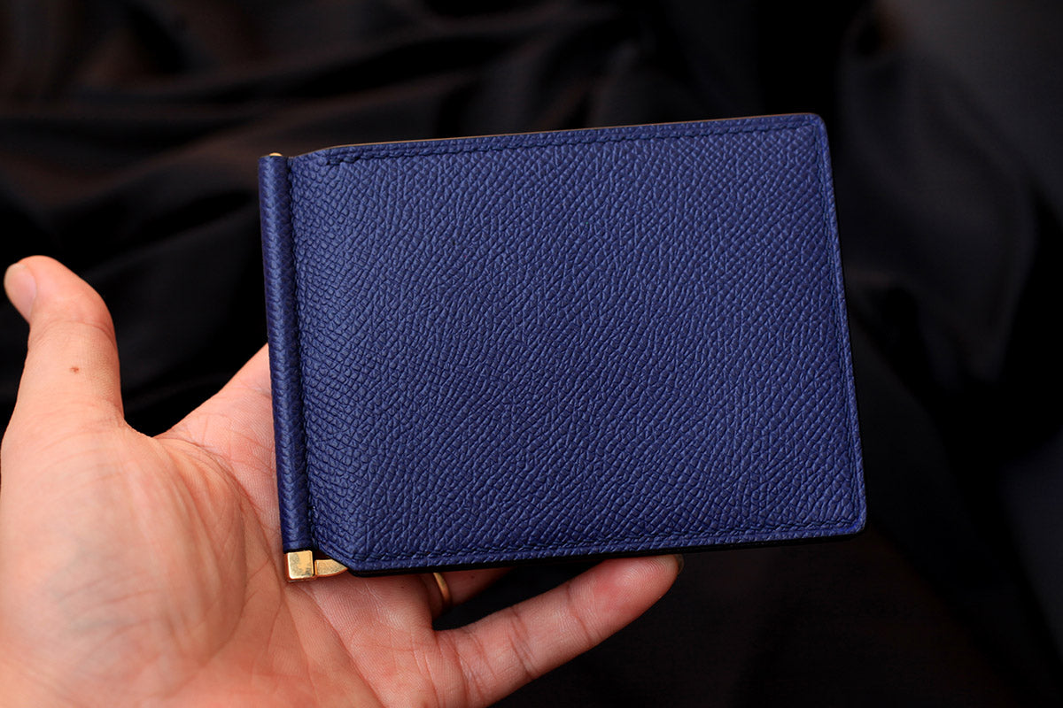epsom leather money clip wallet
