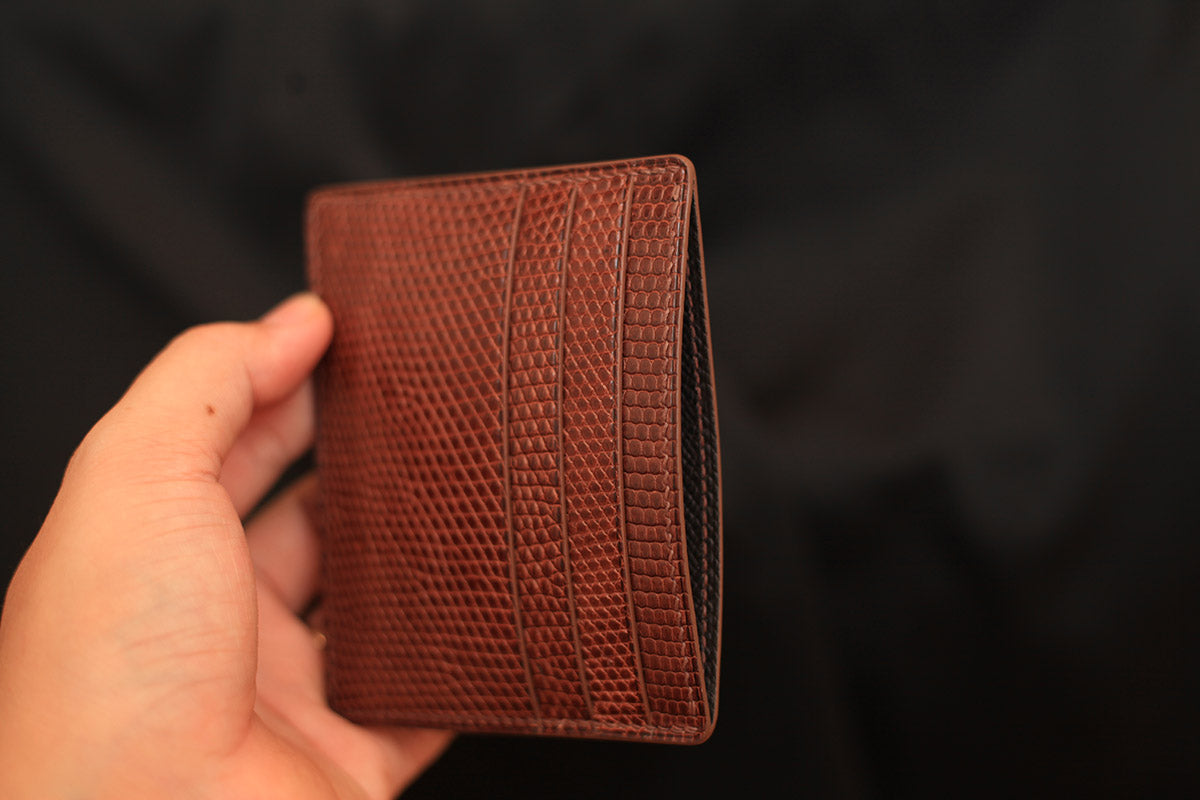 lizard leather card holder