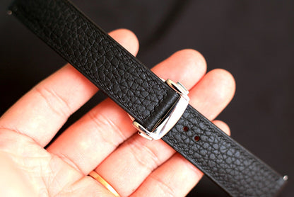 Omega Black Togo Leather Watch Strap
