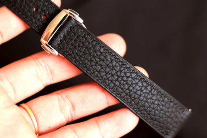 Omega Black Togo Leather Watch Strap