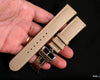 LEATHER WATCH STRAP, EPSOM KHAKI HANDMADE WATCH BAND.