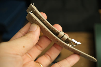Khaki Epsom Leather Cartier Santos Dumont Watch Strap