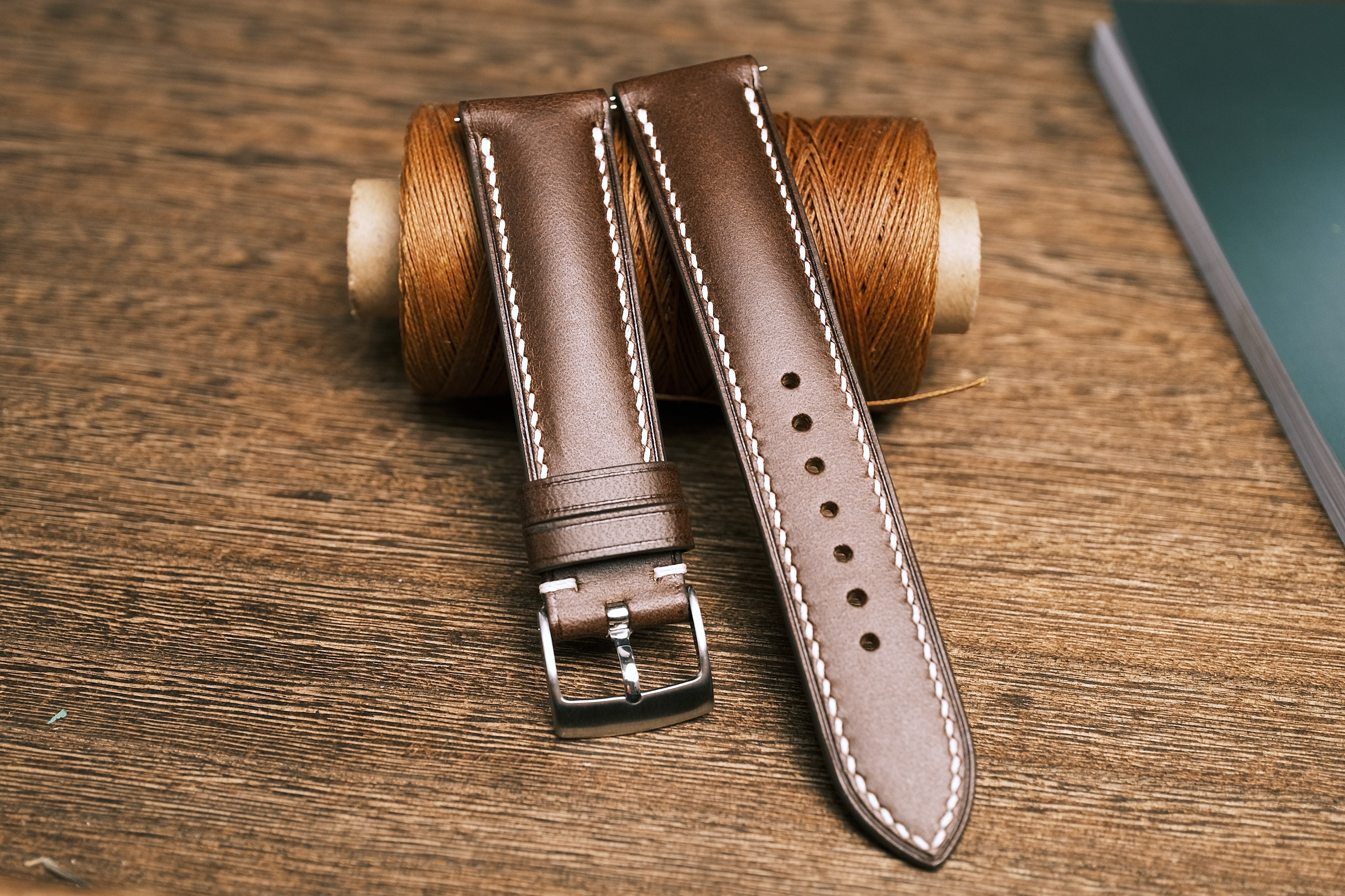 Leather Watch Strap, Dark Brown Buttero Leather Watch Band