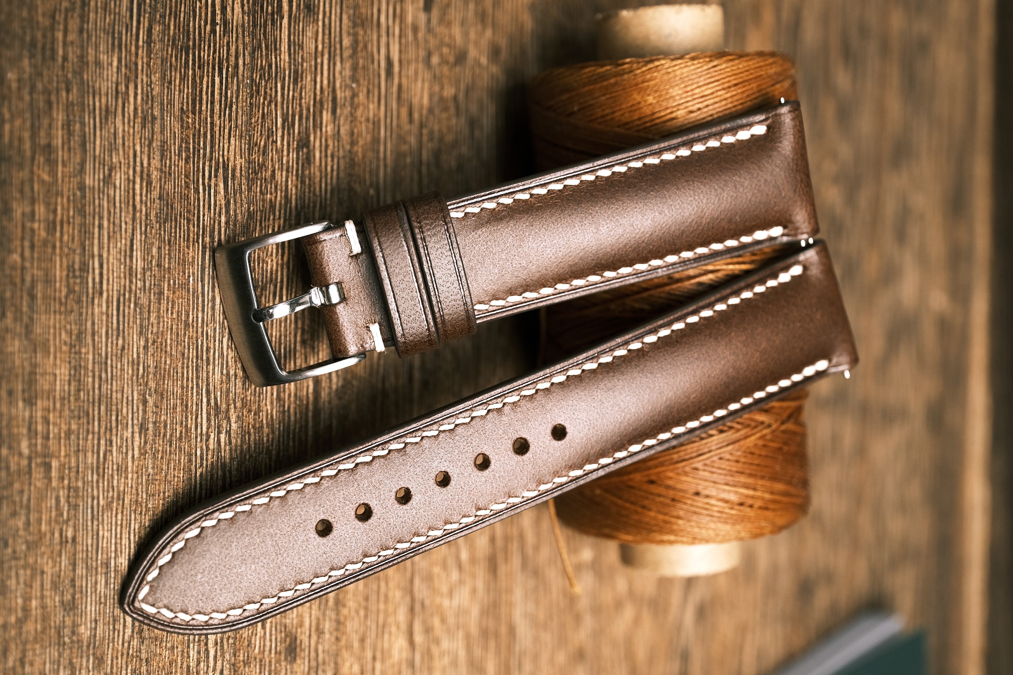 Dark Brown Buttero Leather Watch Strap