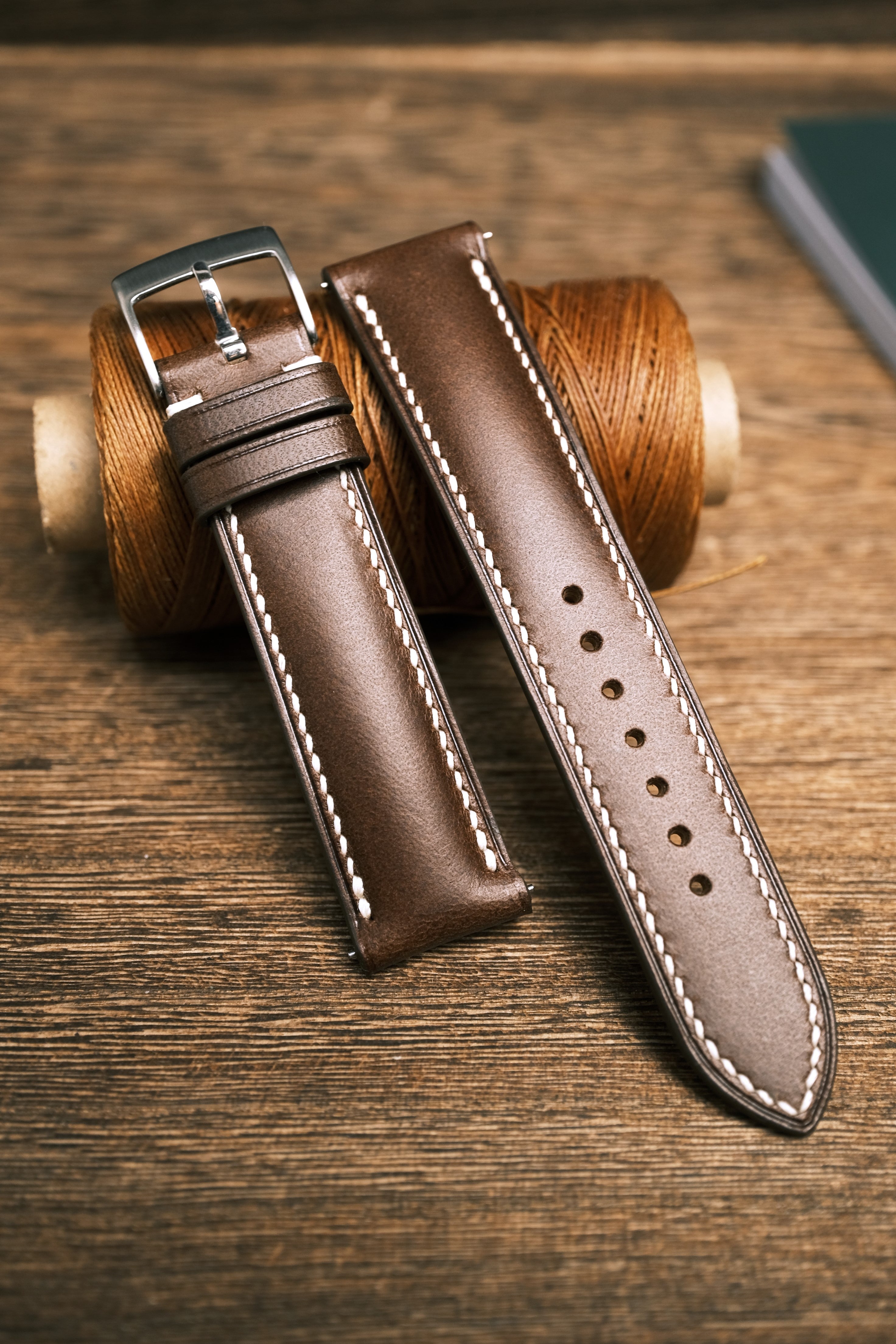 Leather Watch Strap, Dark Brown Buttero Leather Watch Band