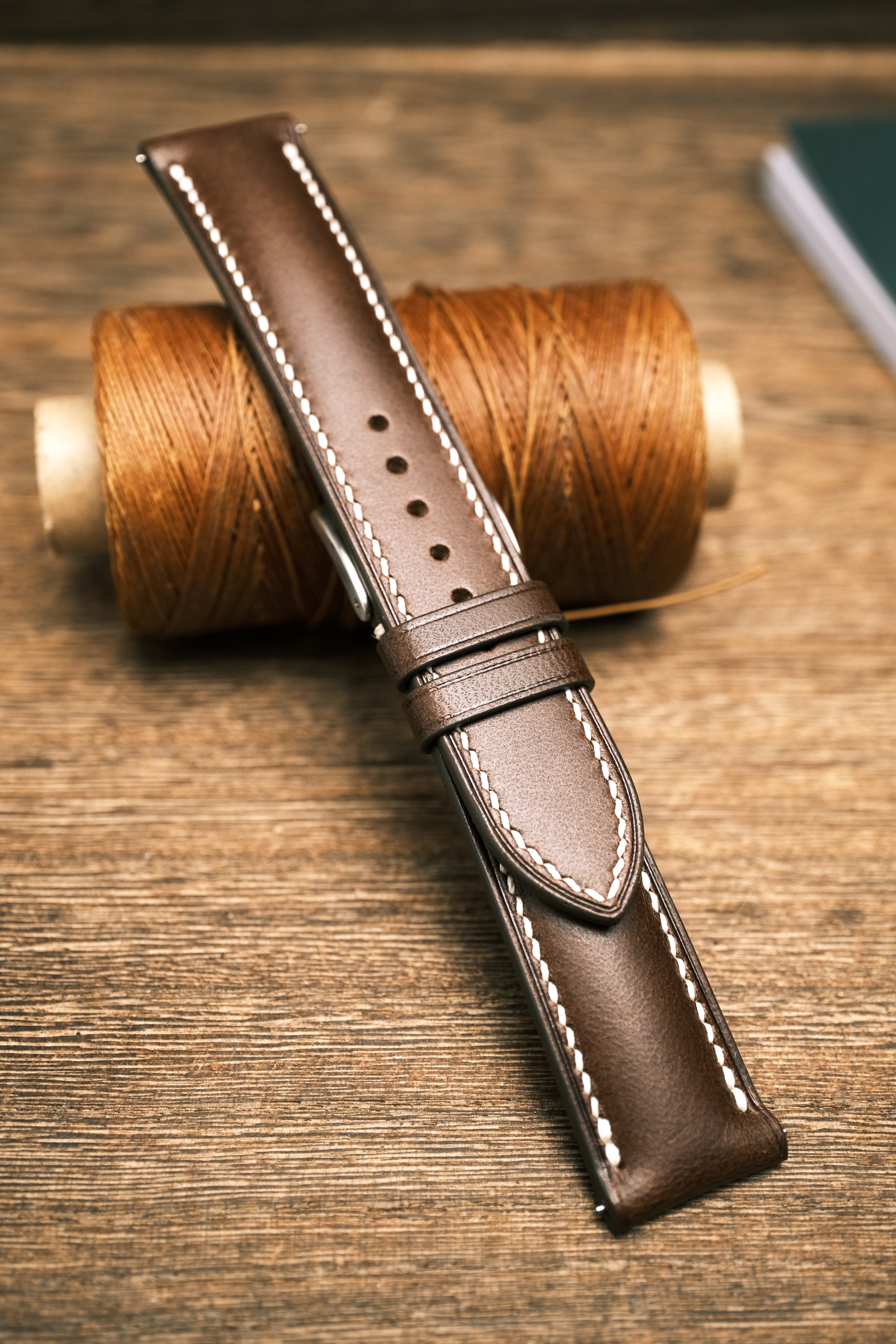 Leather Watch Strap, Dark Brown Buttero Leather Watch Band