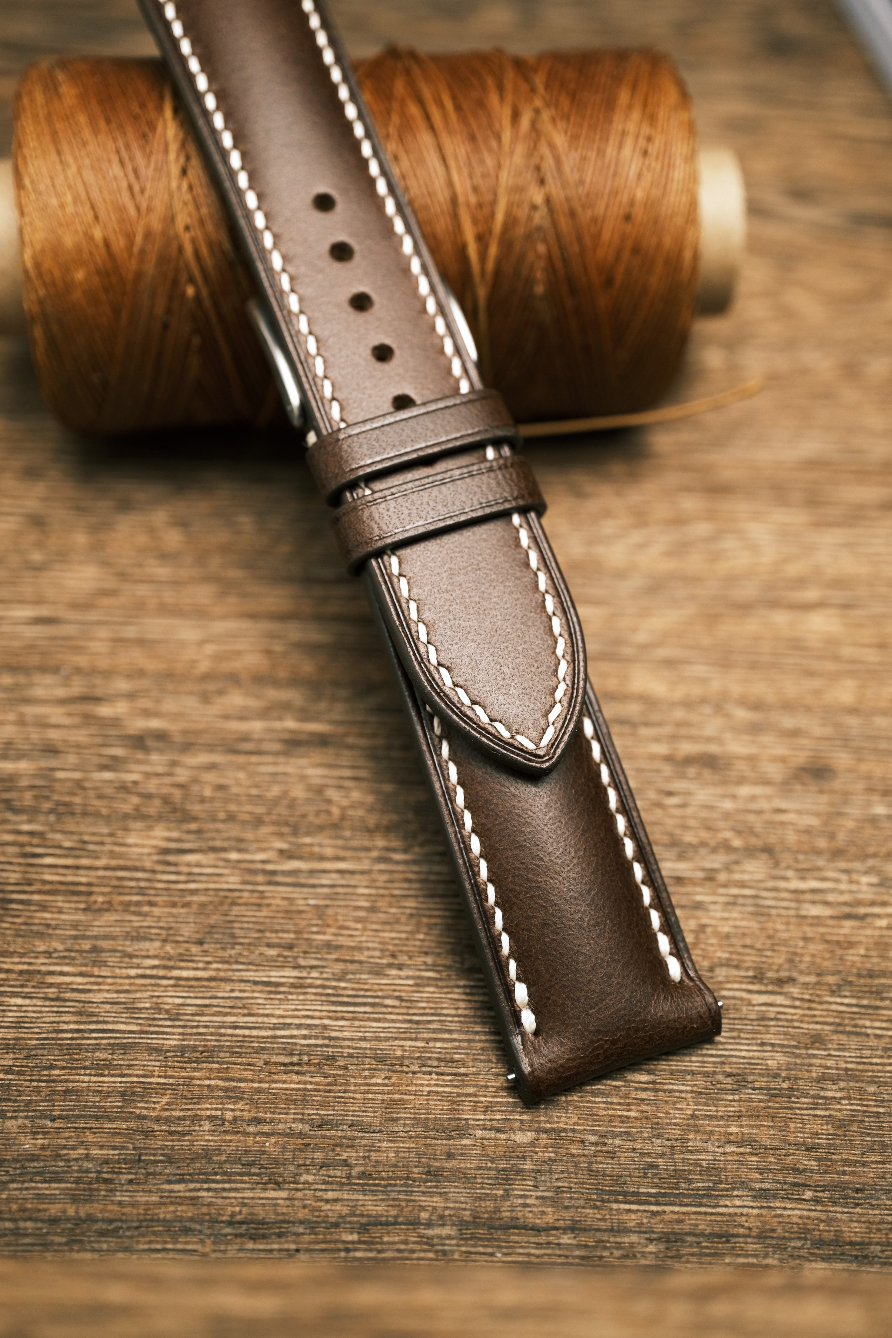 Leather Watch Strap, Dark Brown Buttero Leather Watch Band