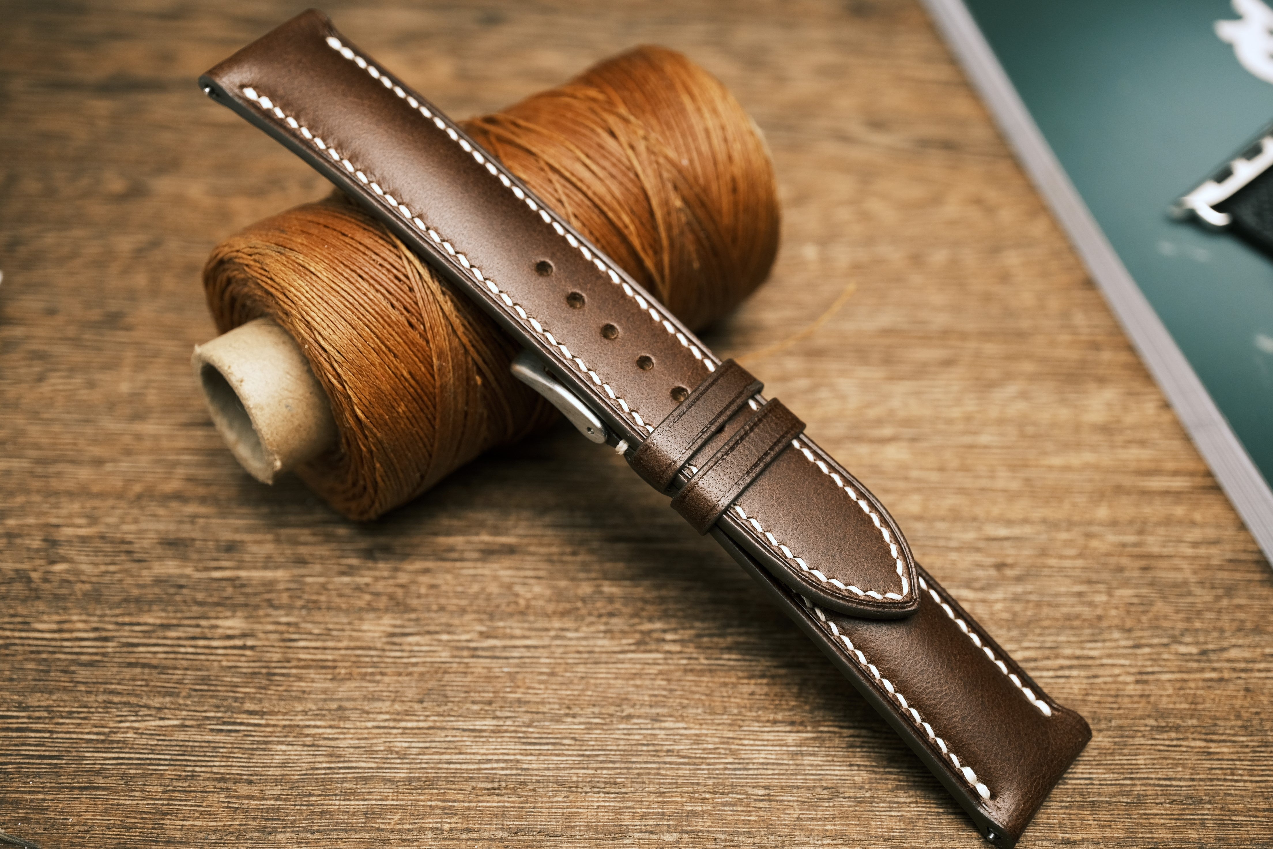 Leather Watch Strap, Dark Brown Buttero Leather Watch Band