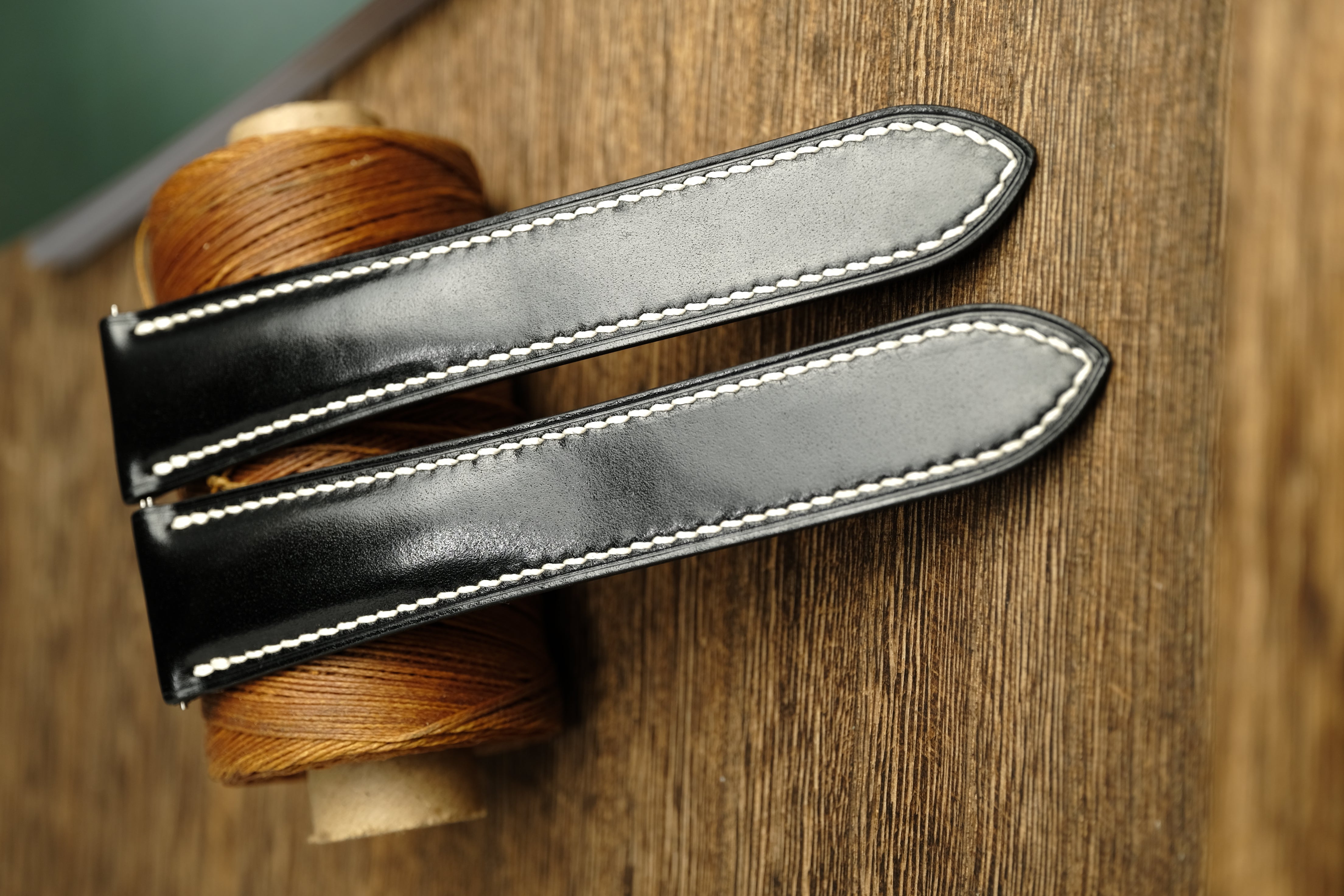 Black Shellcordovan Leather Cartier Watch Strap
