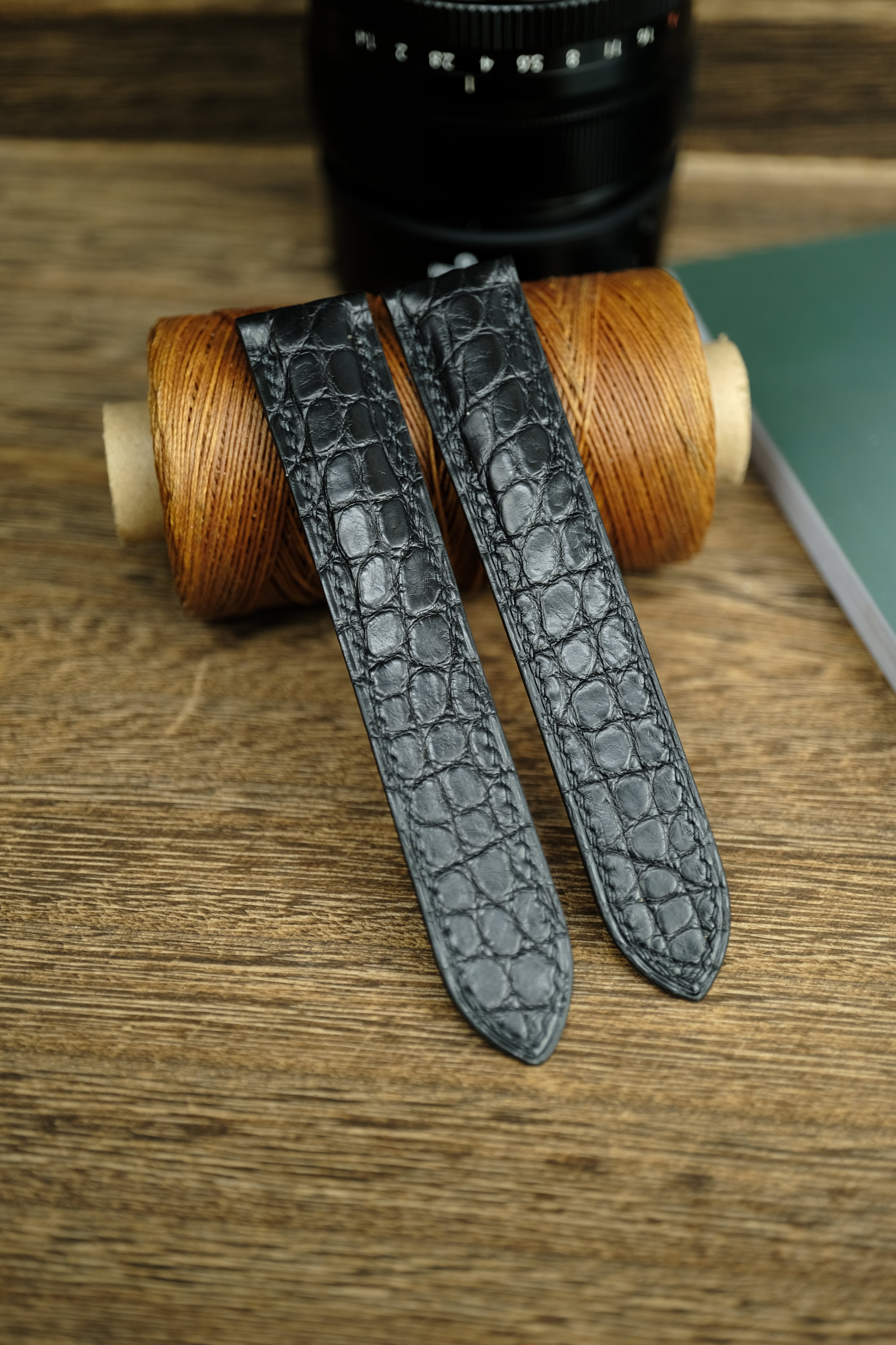 Black Alligator Leather Cartier Watch Strap