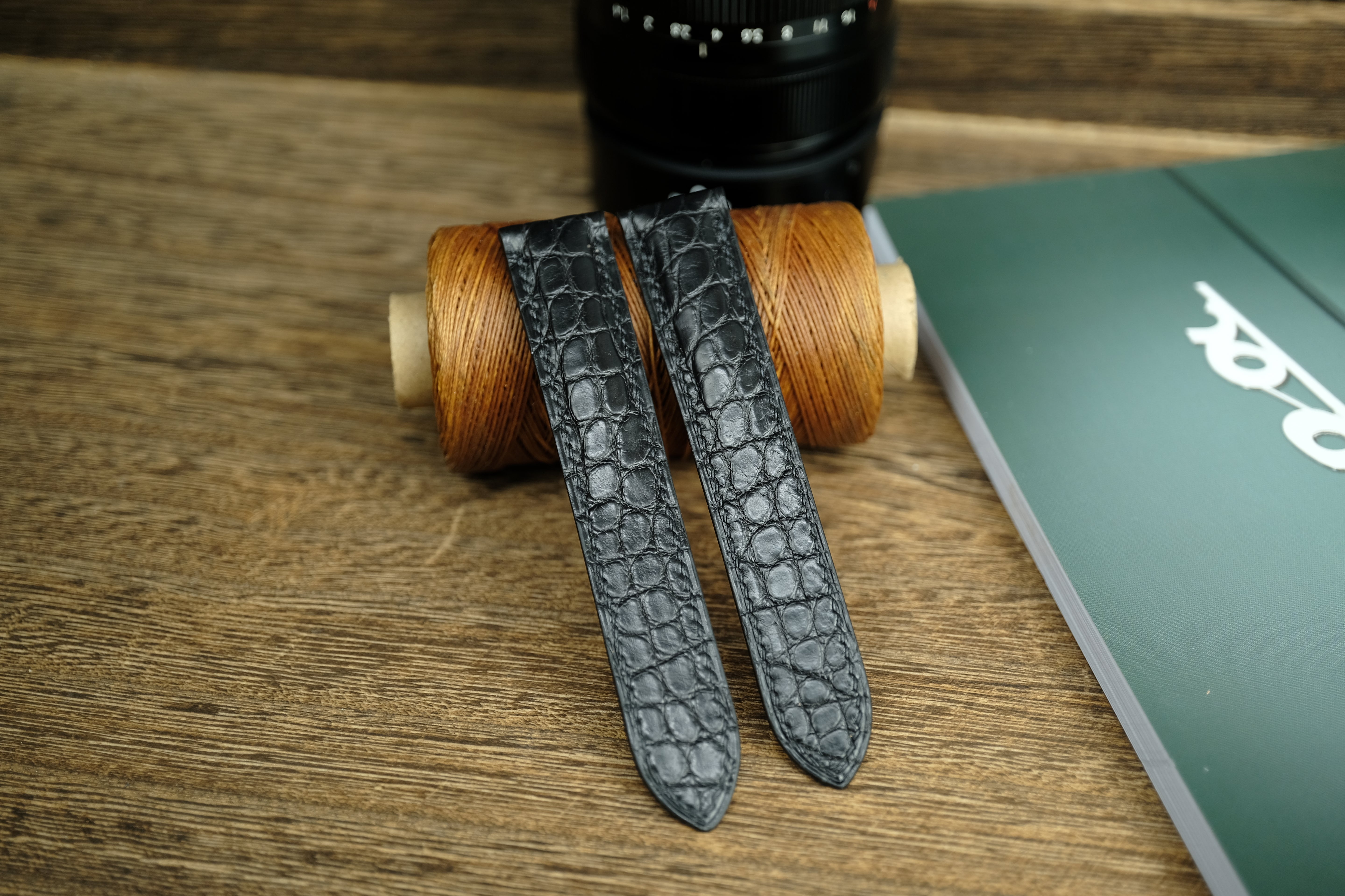 Black Alligator Leather Cartier Watch Strap