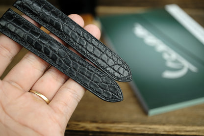 Black Alligator Leather Cartier Watch Strap