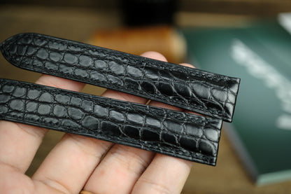 Black Alligator Leather Cartier Watch Strap
