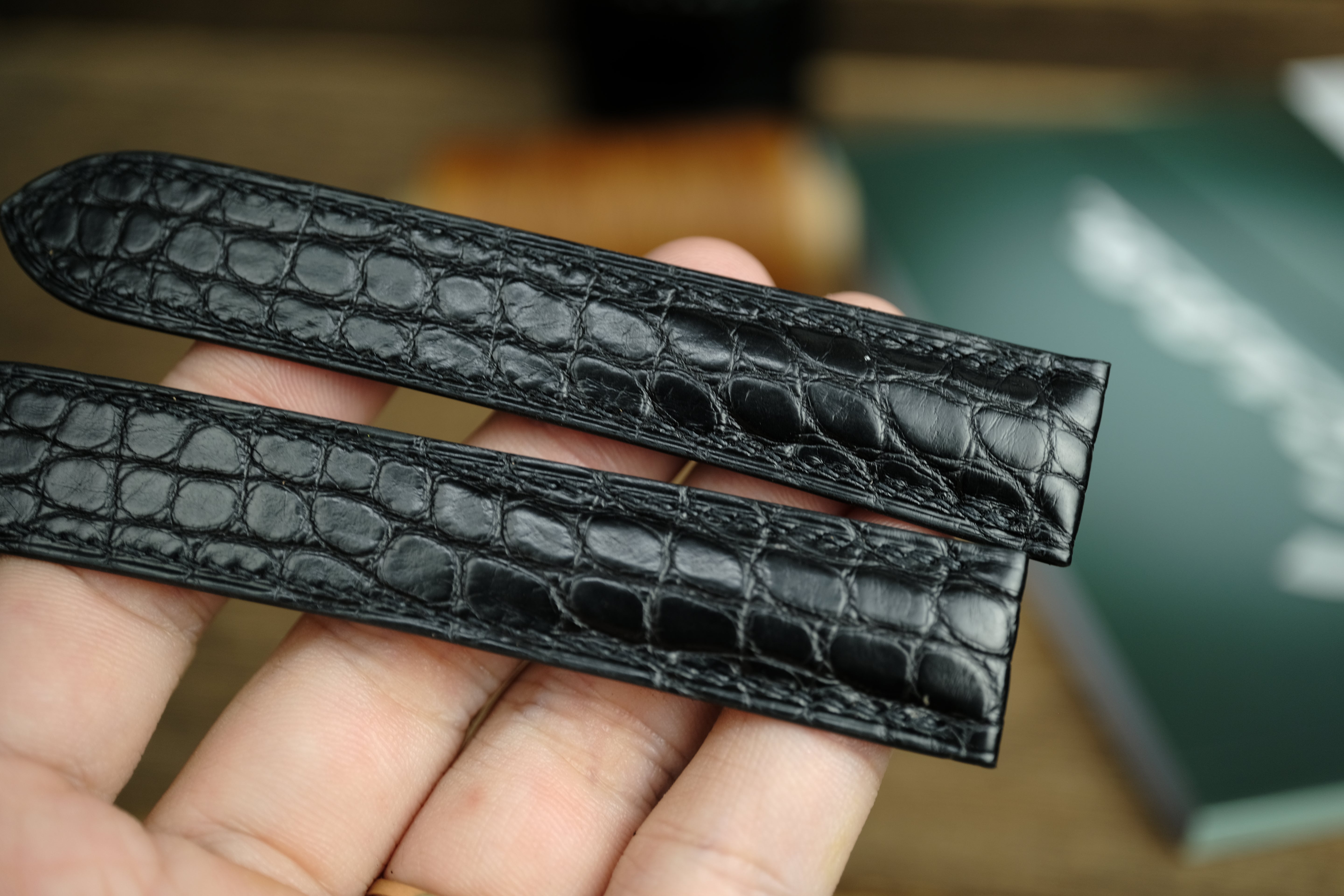 Black Alligator Leather Cartier Watch Strap