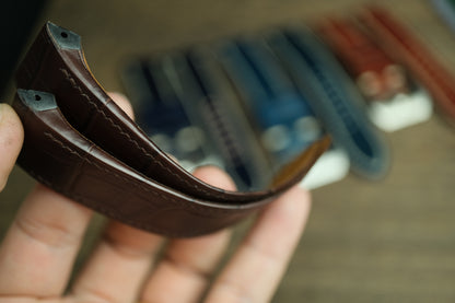 Dark Brown Alligator Leather Cartier Santos 100 Watch Strap