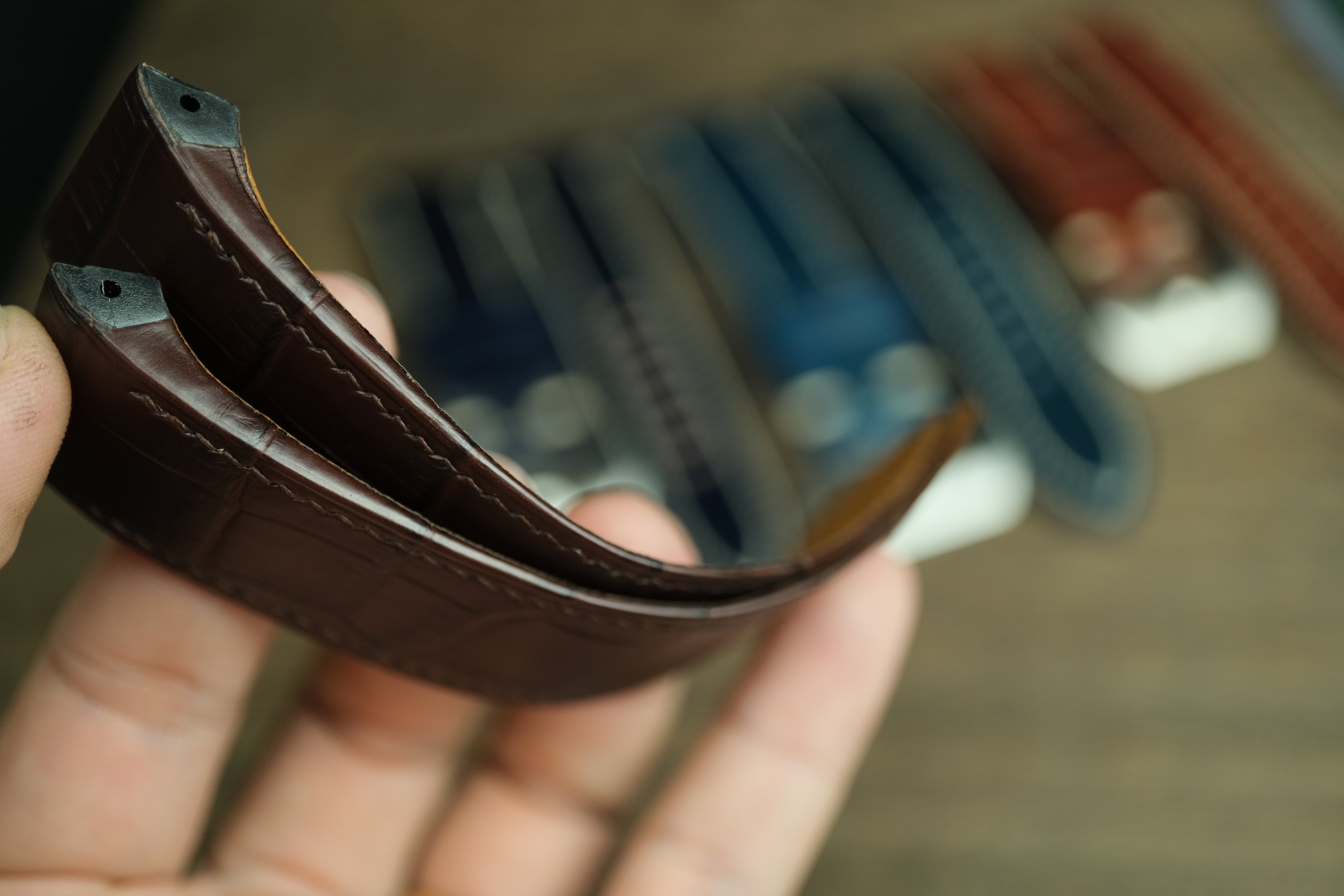 Dark Brown Alligator Leather Cartier Santos 100 Watch Strap