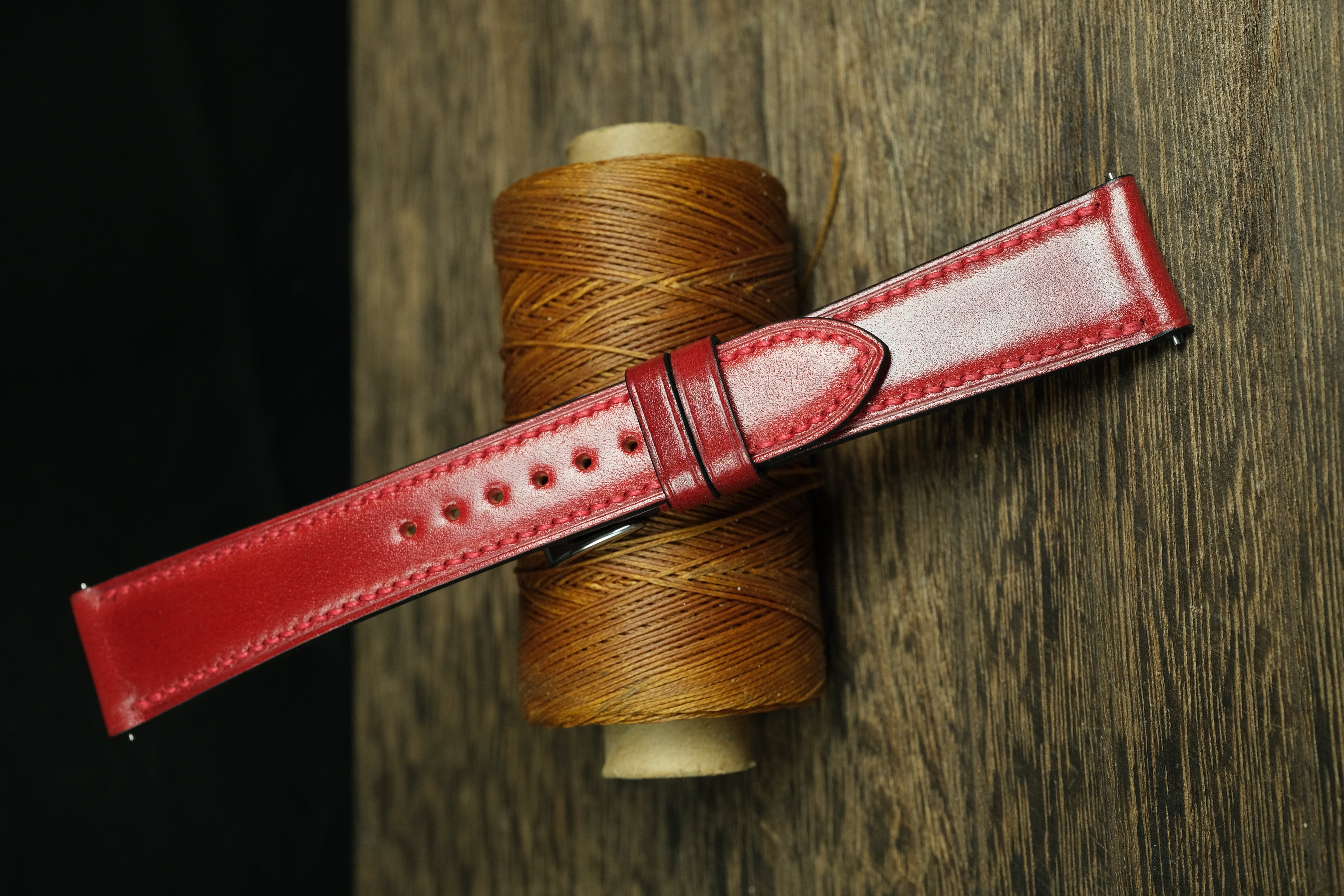 Red Shell Cordovan Quick Release Watch Strap