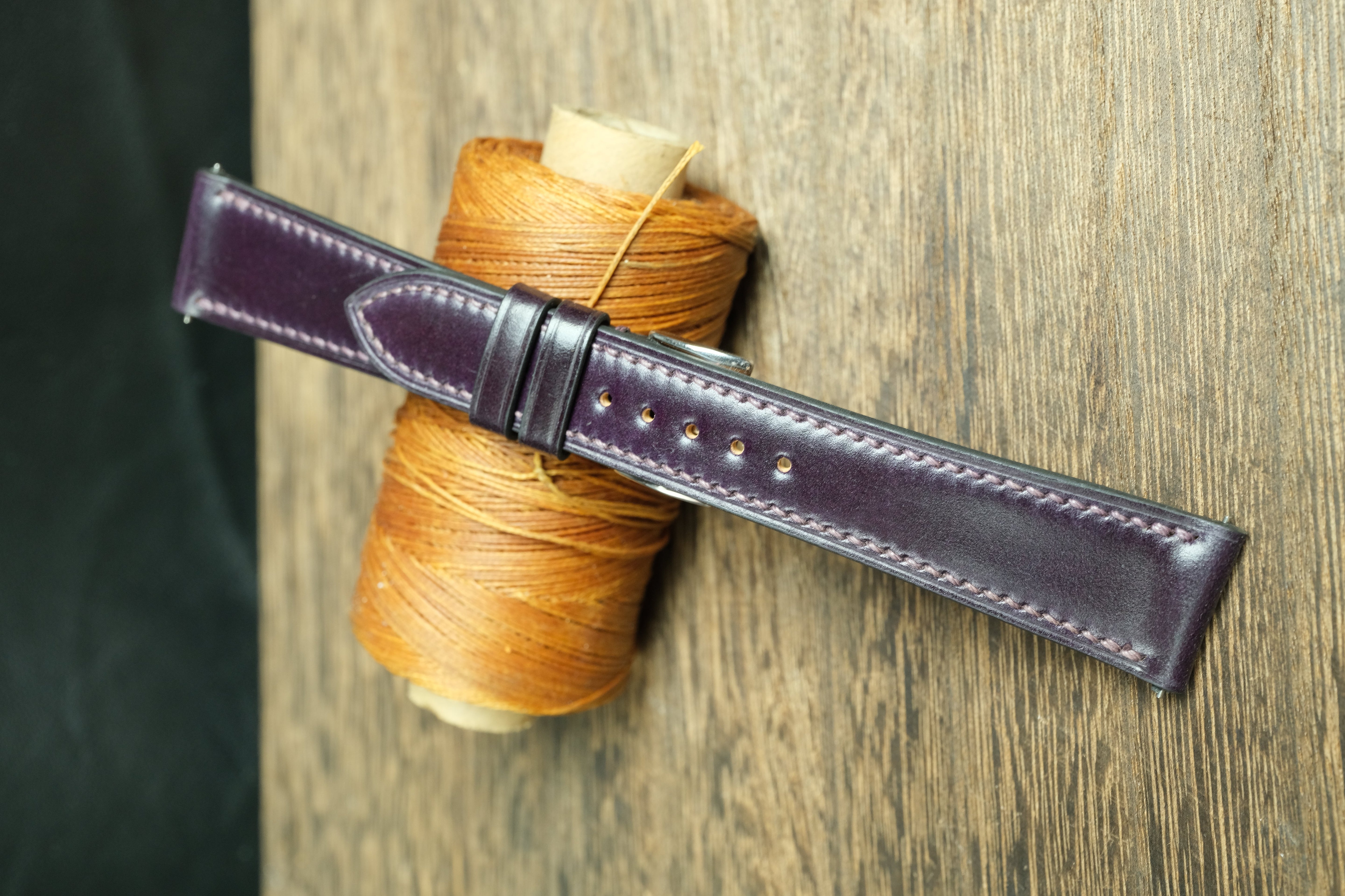 Purple Shell Cordovan Quick Release Watch Strap