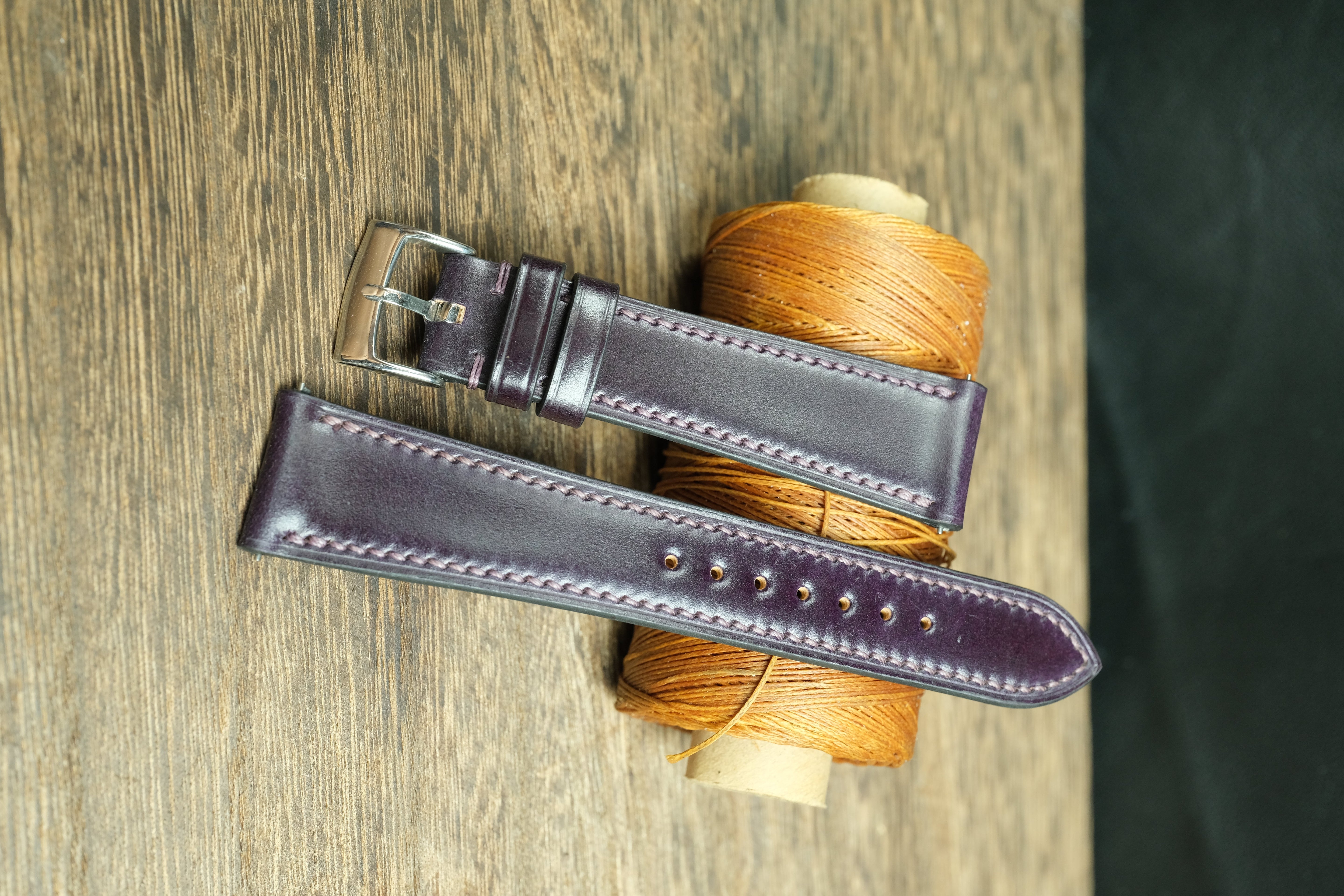 Purple Shell Cordovan Quick Release Watch Strap