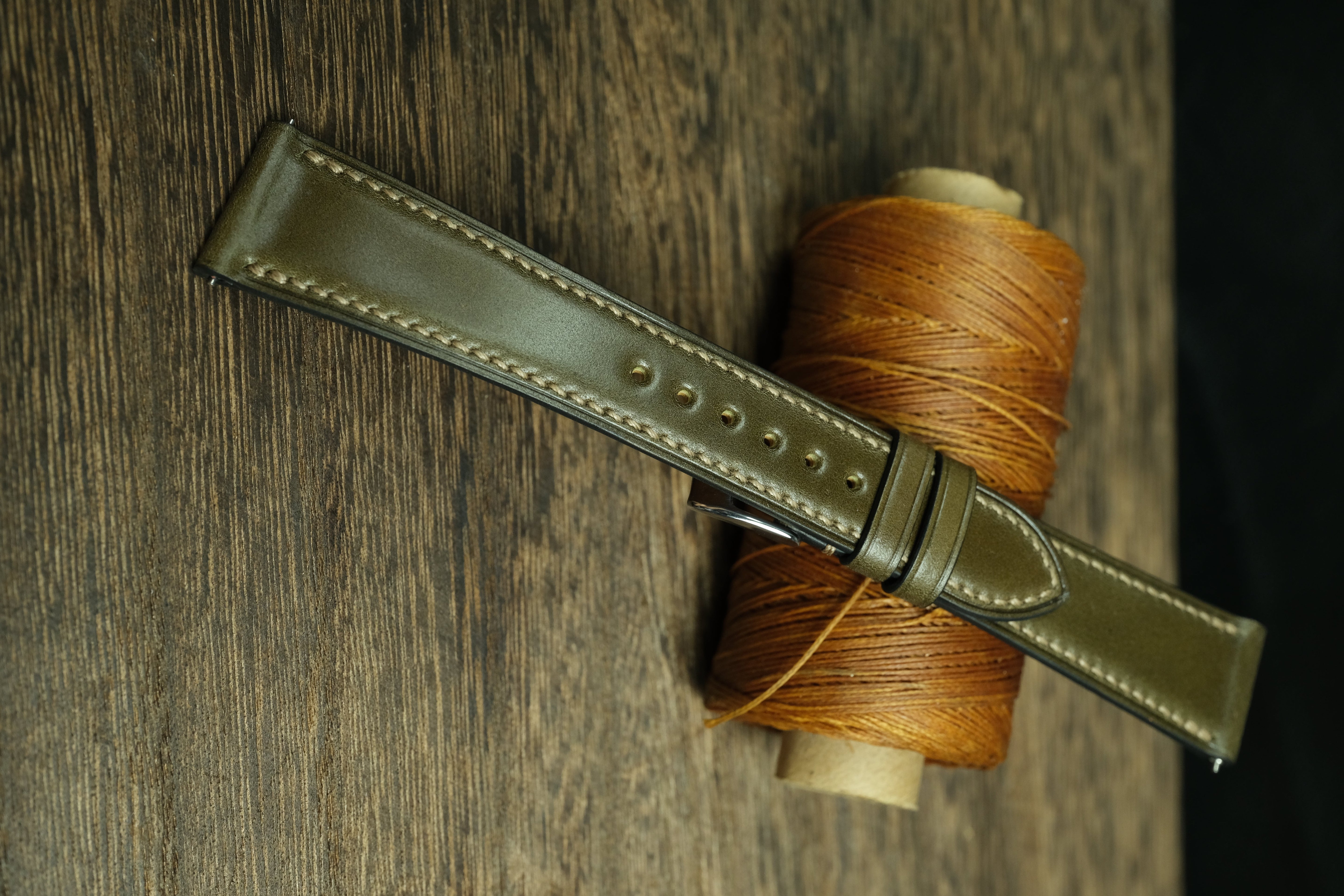 Olive Shell Cordovan Quick Release Watch Strap