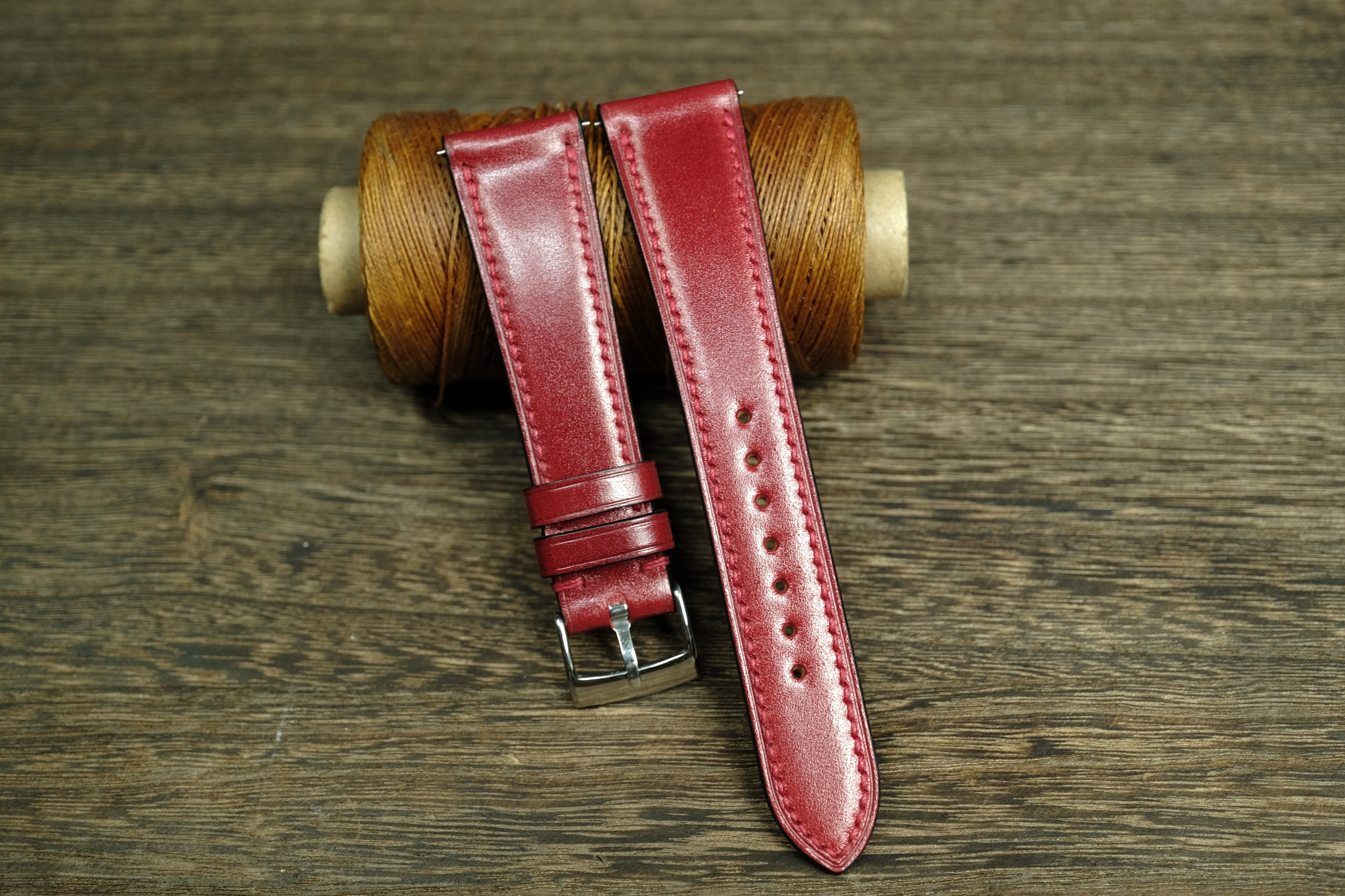 Red Shell Cordovan Quick Release Watch Strap