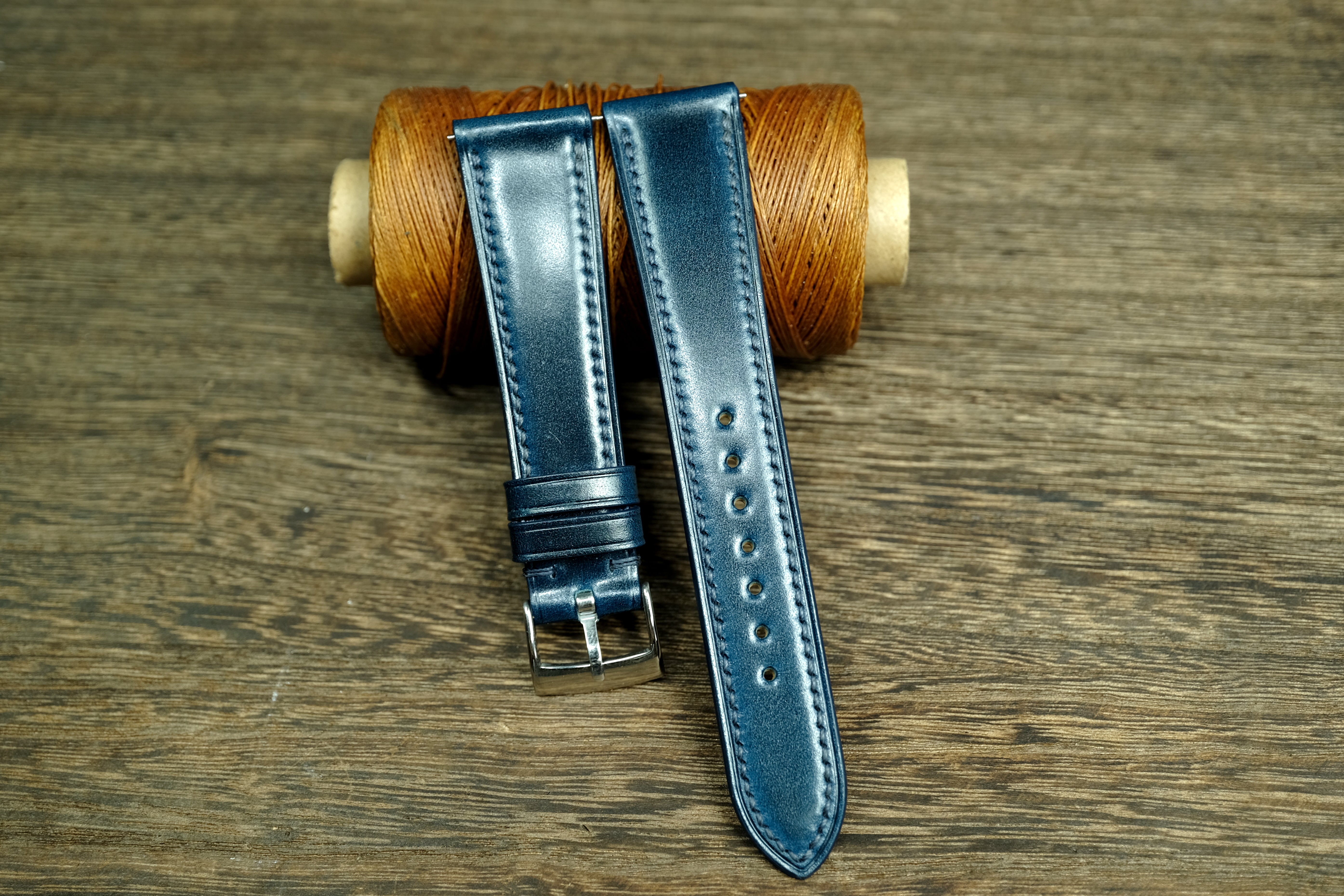 Blue Shell Cordovan Quick Release Watch Strap
