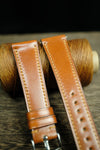 WHISKEY SHELL CORDOVAN LEATHER WATCH STRAP, HANDMADE WATCH BAND, QUICK RELEASE SPRING BAR